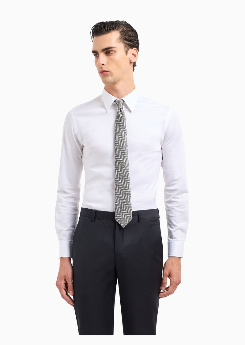 ASV silk tie with geometric print 3