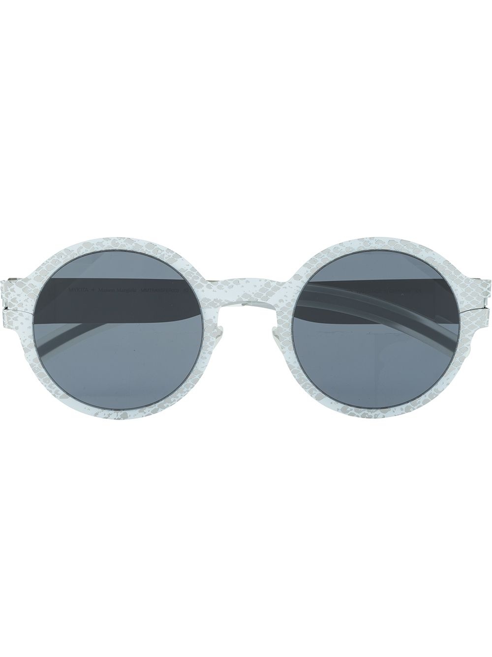 snake-print round sunglasses - 1