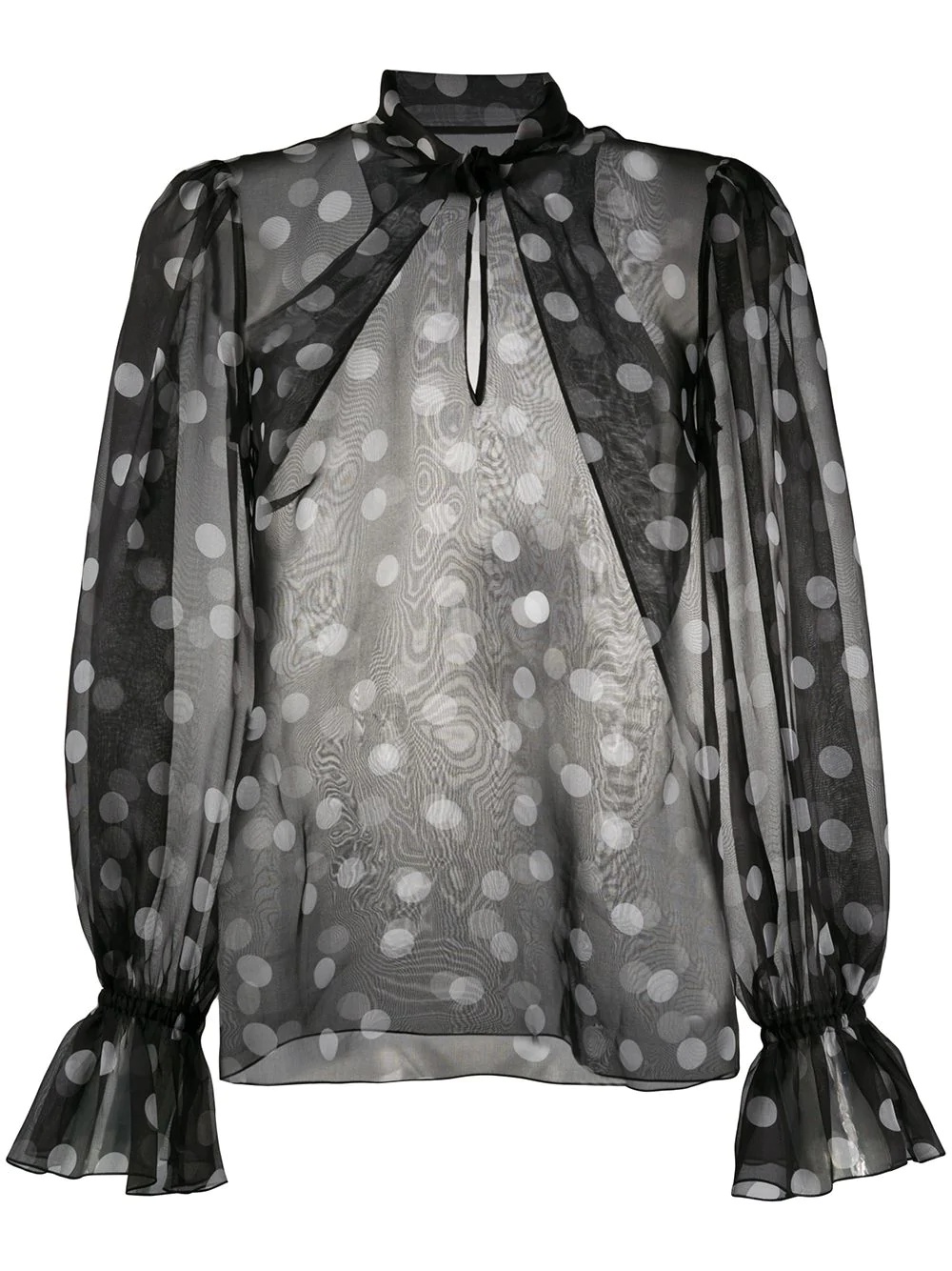 chiffon polka dot blouse - 1