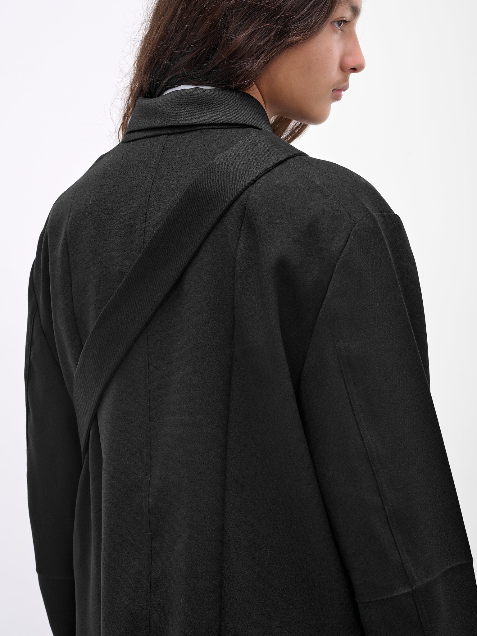 Black Gabardine Safari Origami Jacket - 4