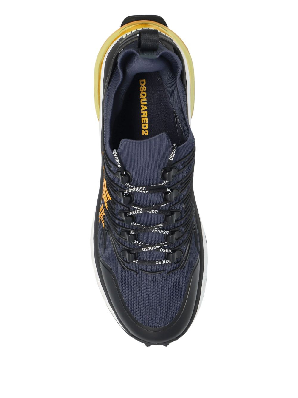 wave-patterned lace-up low-top sneakers - 3