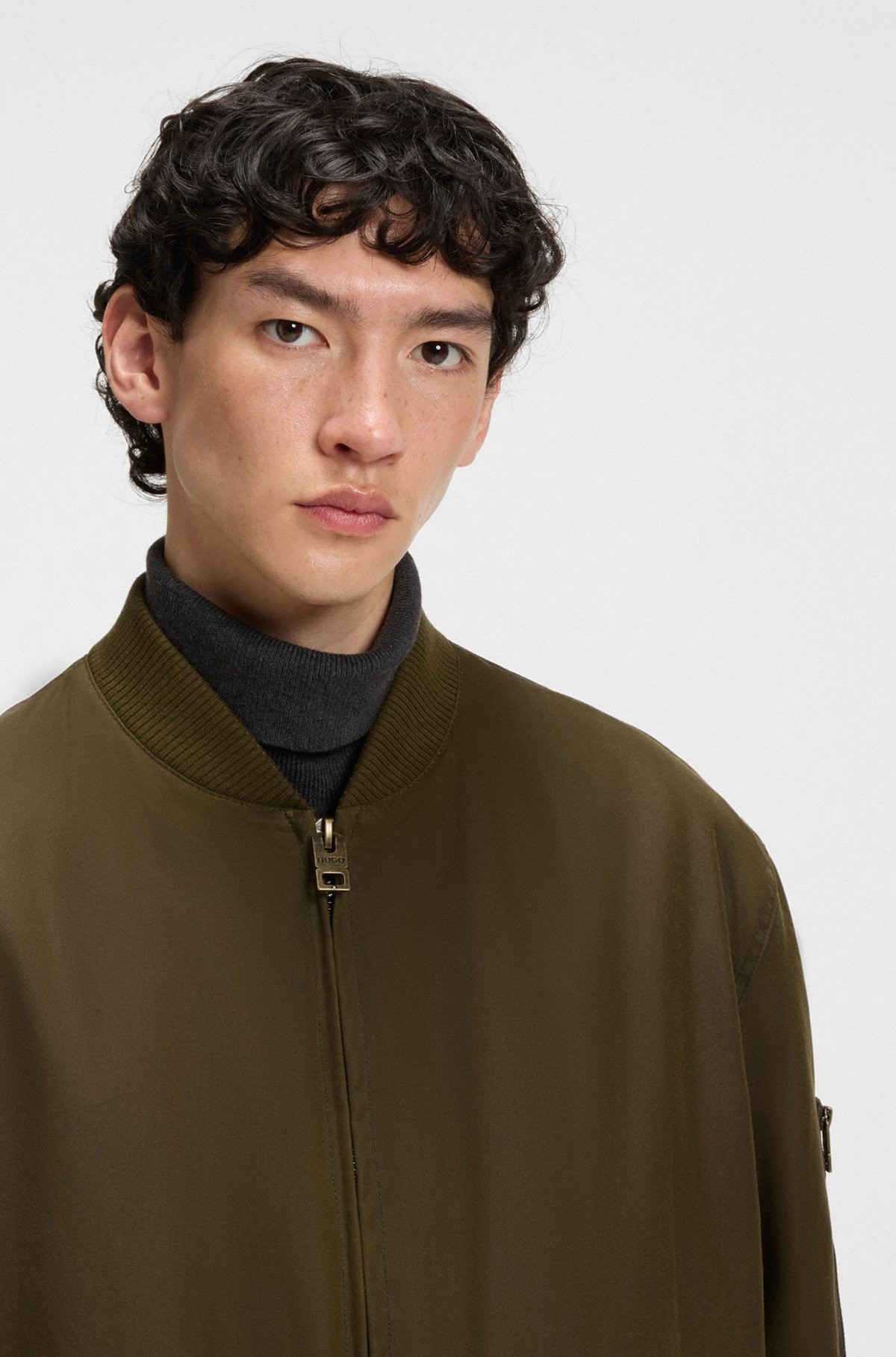 WAXED-COTTON BOMBER JACKET WITH ADJUSTABLE HEM - 5