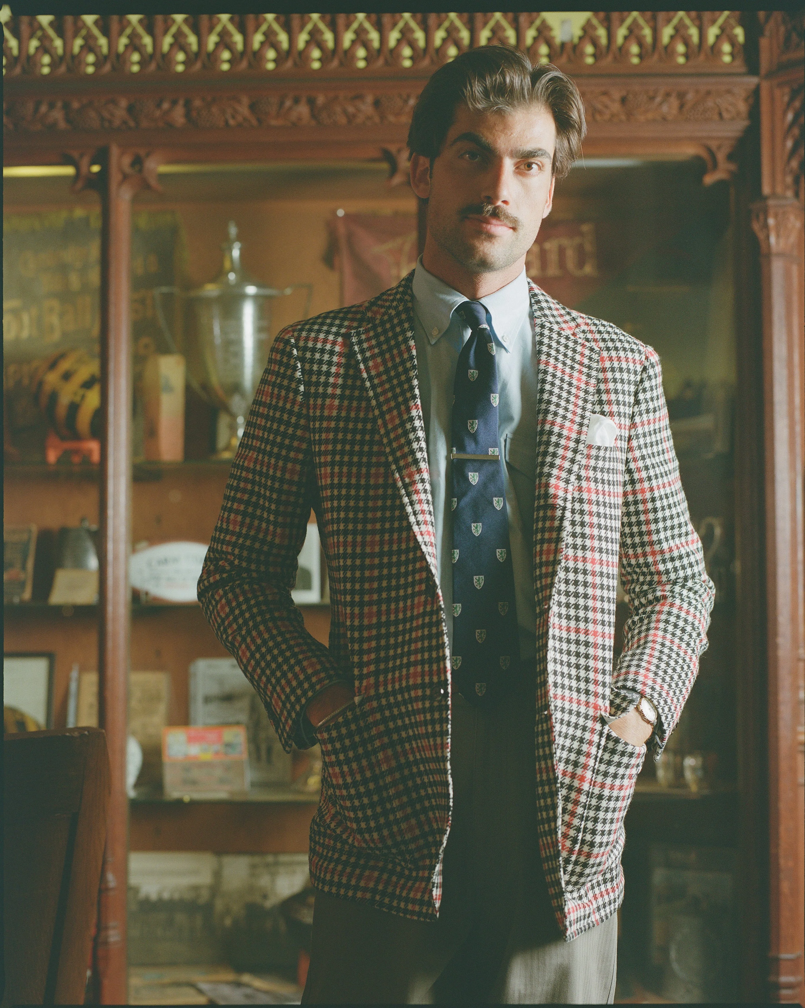 MADE-IN-USA BLACK & WHITE GUN CLUB CHECK TWEED SPORT COAT - 1