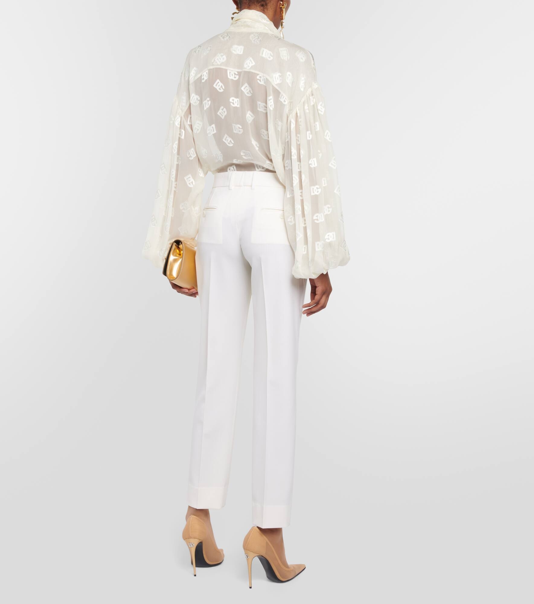 Low-rise wool-blend pants - 3