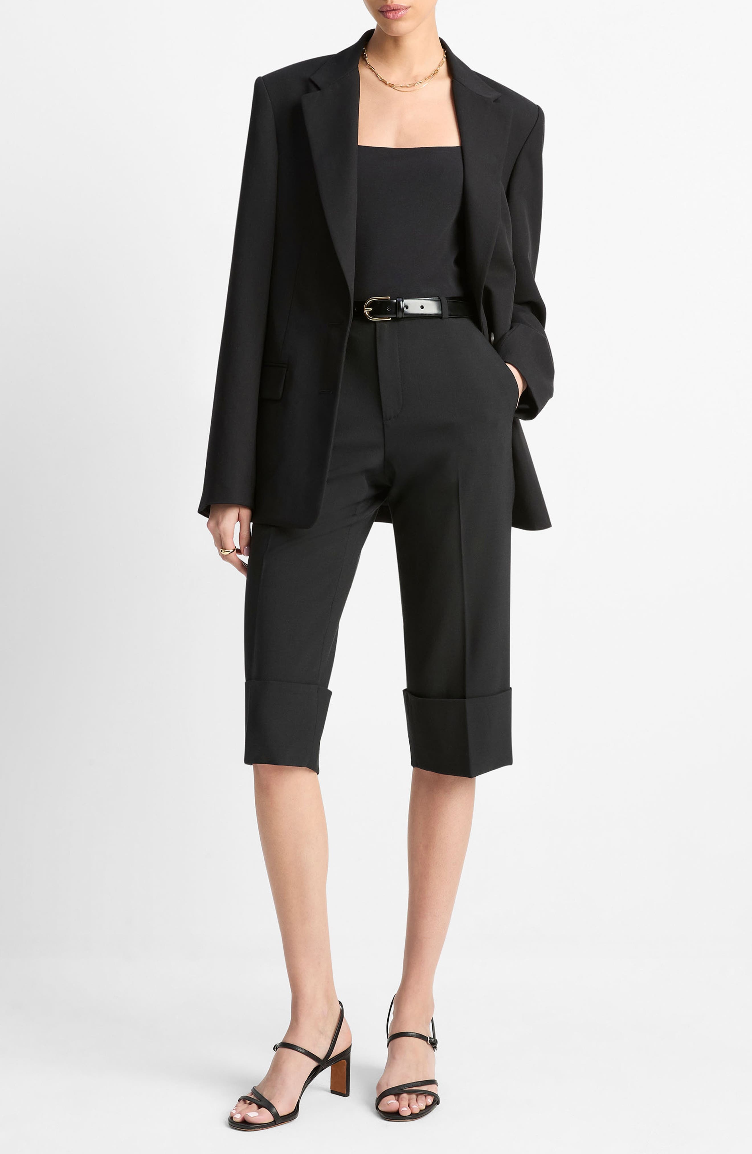 Vince Cuffed Hem Crop Pants in Black at Nordstrom - 1