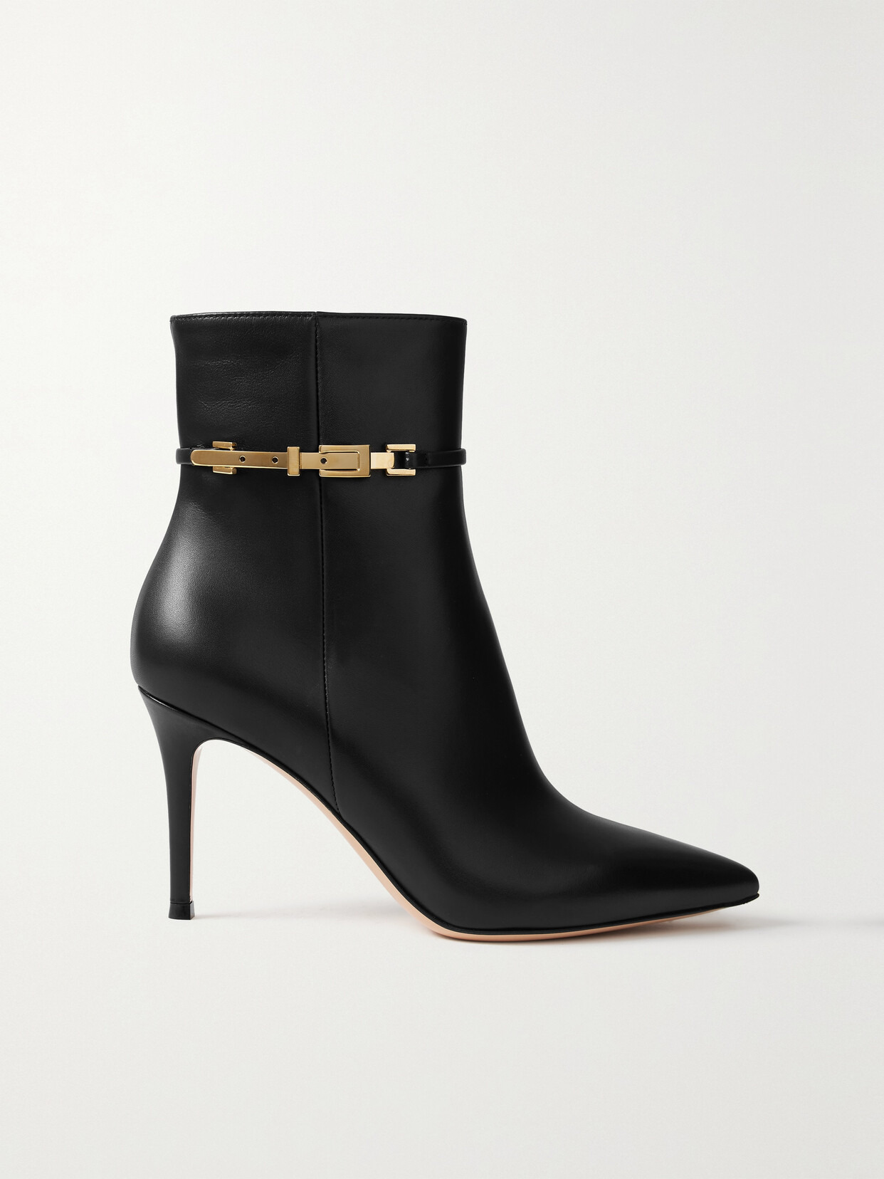 Vitello Glove 85 Embellished Leather Ankle Boots - 1