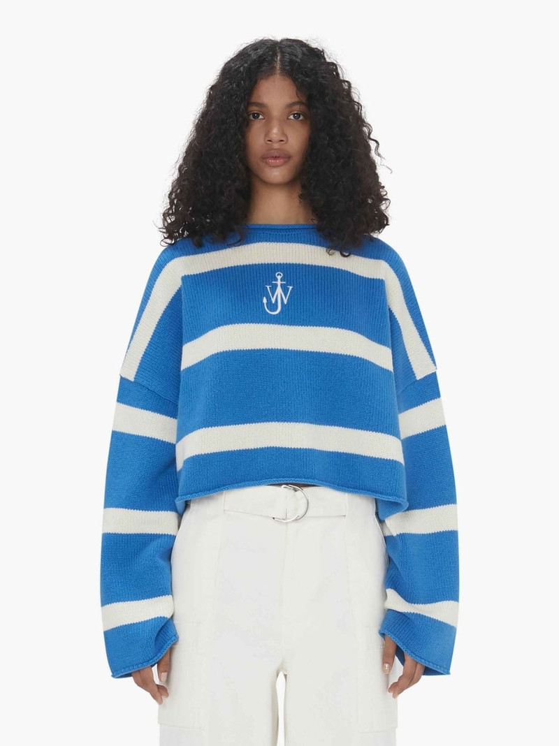 JW Anderson CROPPED JUMPER WITH ANCHOR LOGO EMBROIDERY outlook