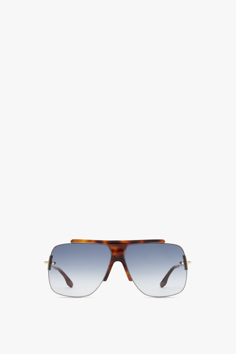 Combination Rimless Square Sunglasses In Tortoise 1