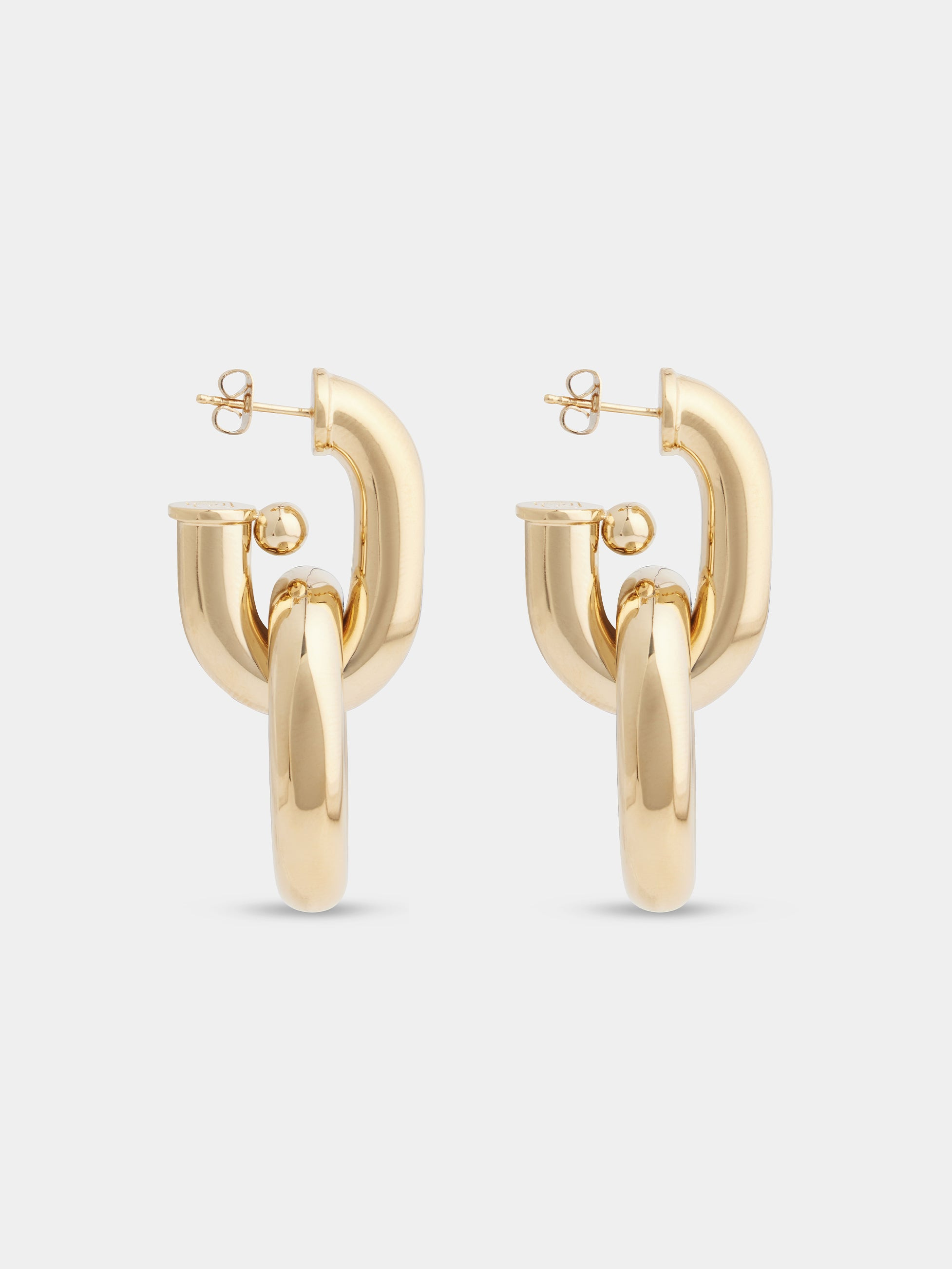 GOLD DOUBLE XL LINK EARRINGS - 5