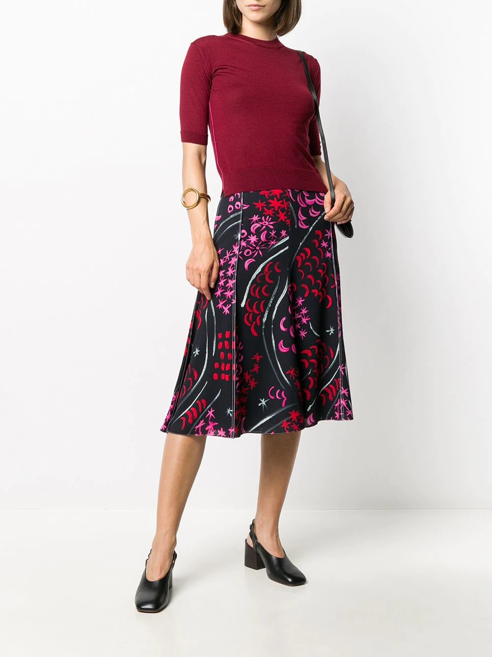 abstract print midi skirt - 2