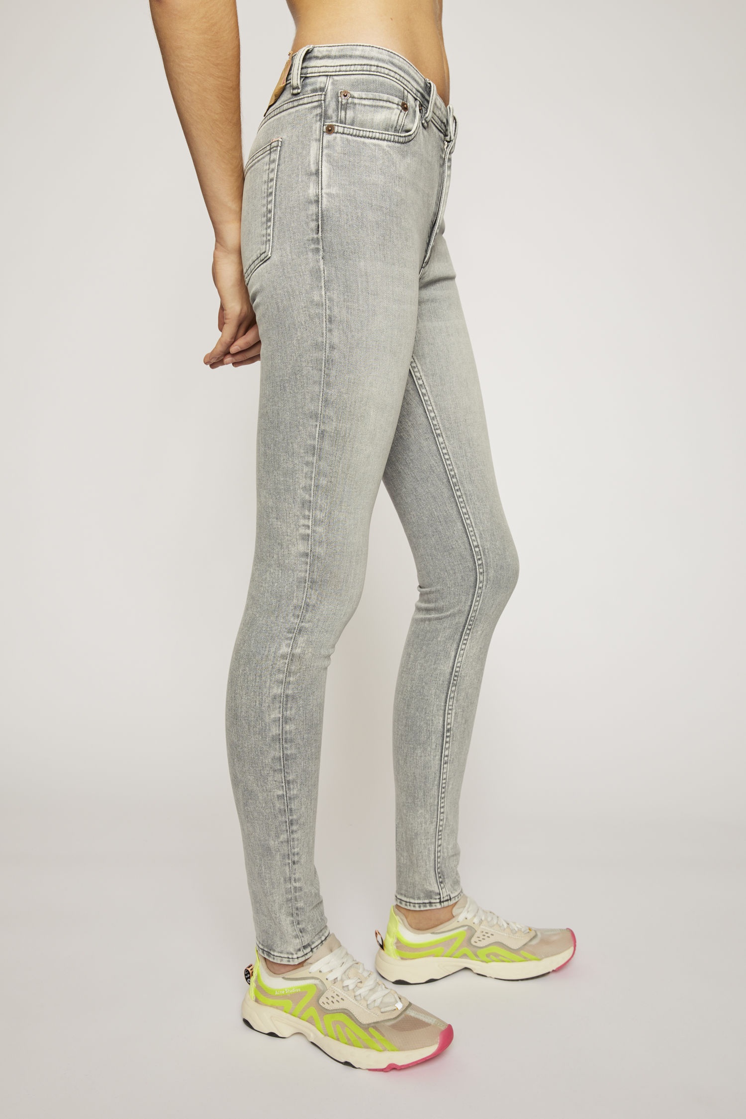 High-rise skinny jeans stone grey - 5