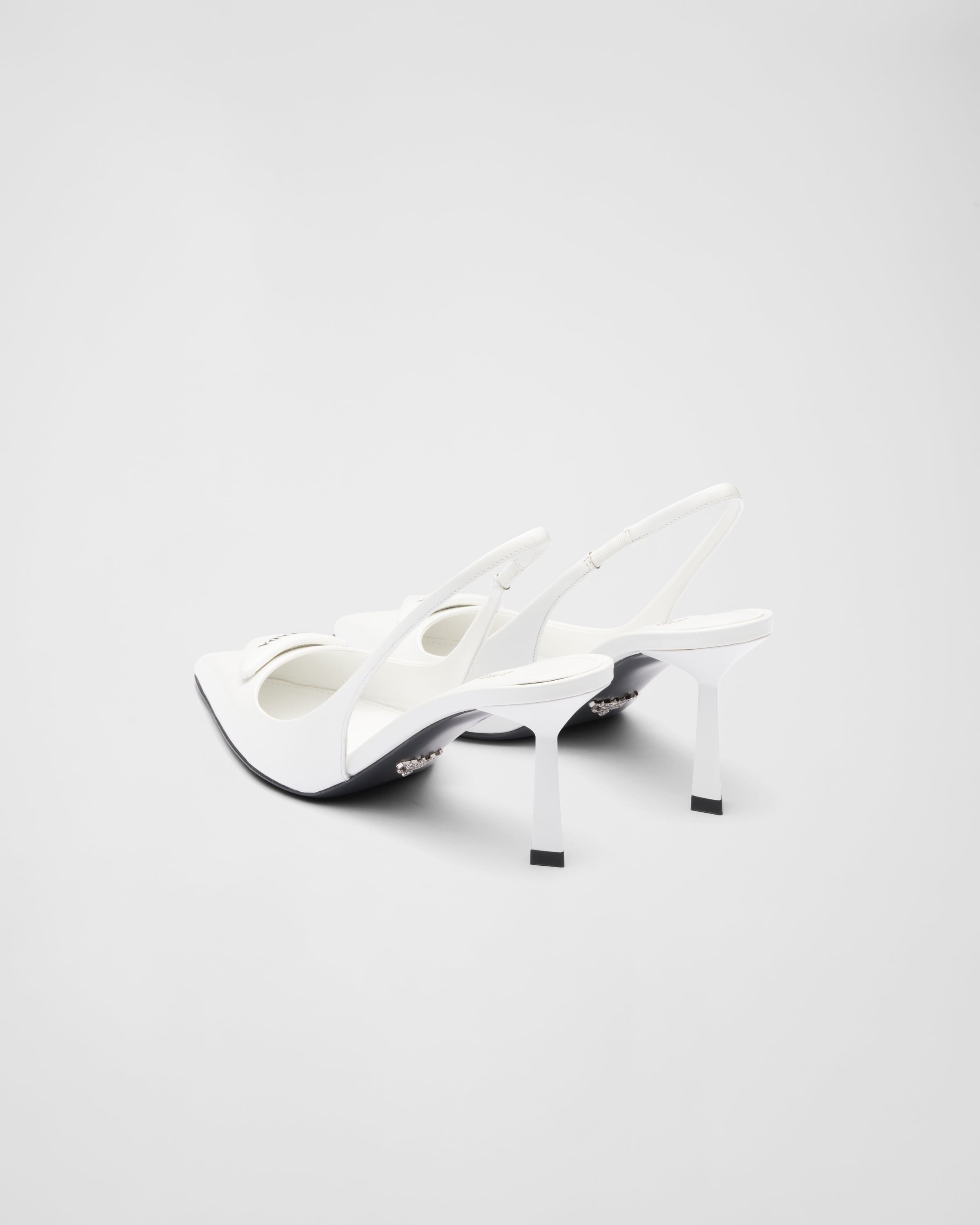 Brushed leather slingback pumps - 4