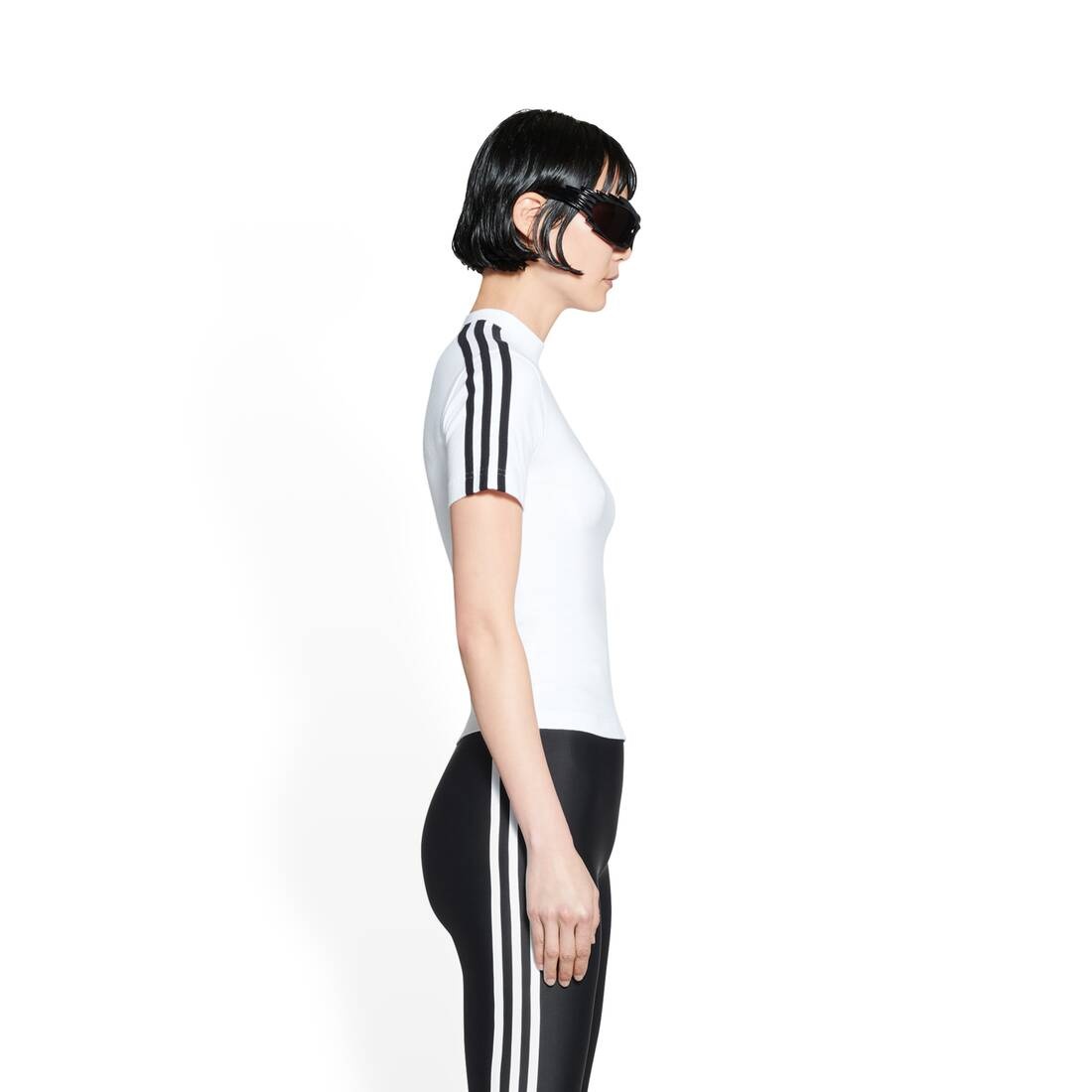 Women's Balenciaga / Adidas Shrunk T-shirt in White - 3