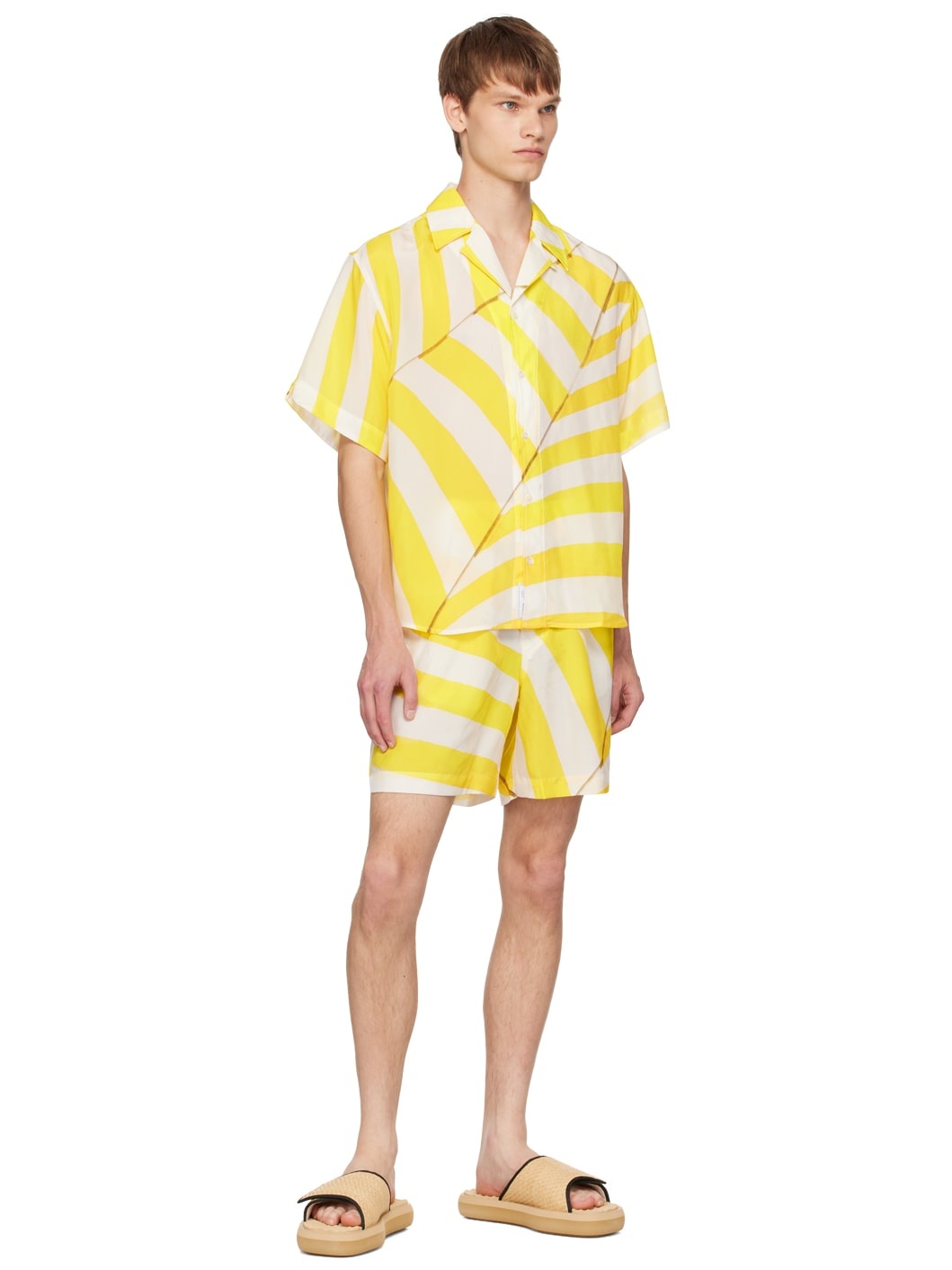 Yellow & White Aniara Shorts - 4