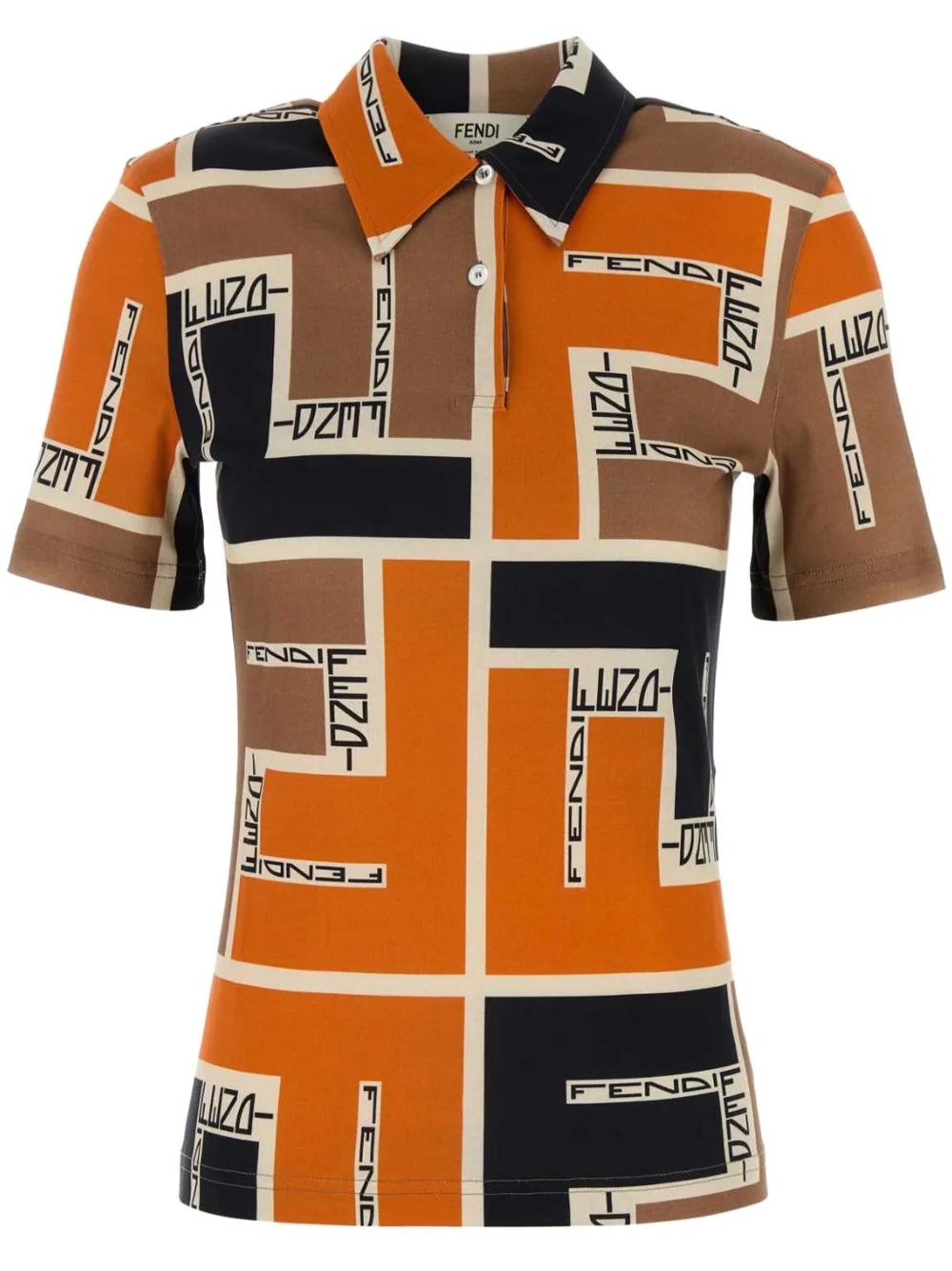 Maxi FF Puzzle-print polo shirt - 1