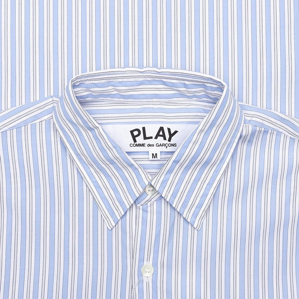 COMME DES GARCONS PLAY BUTTON DOWN - LIGHT BLUE/WHITE - 3