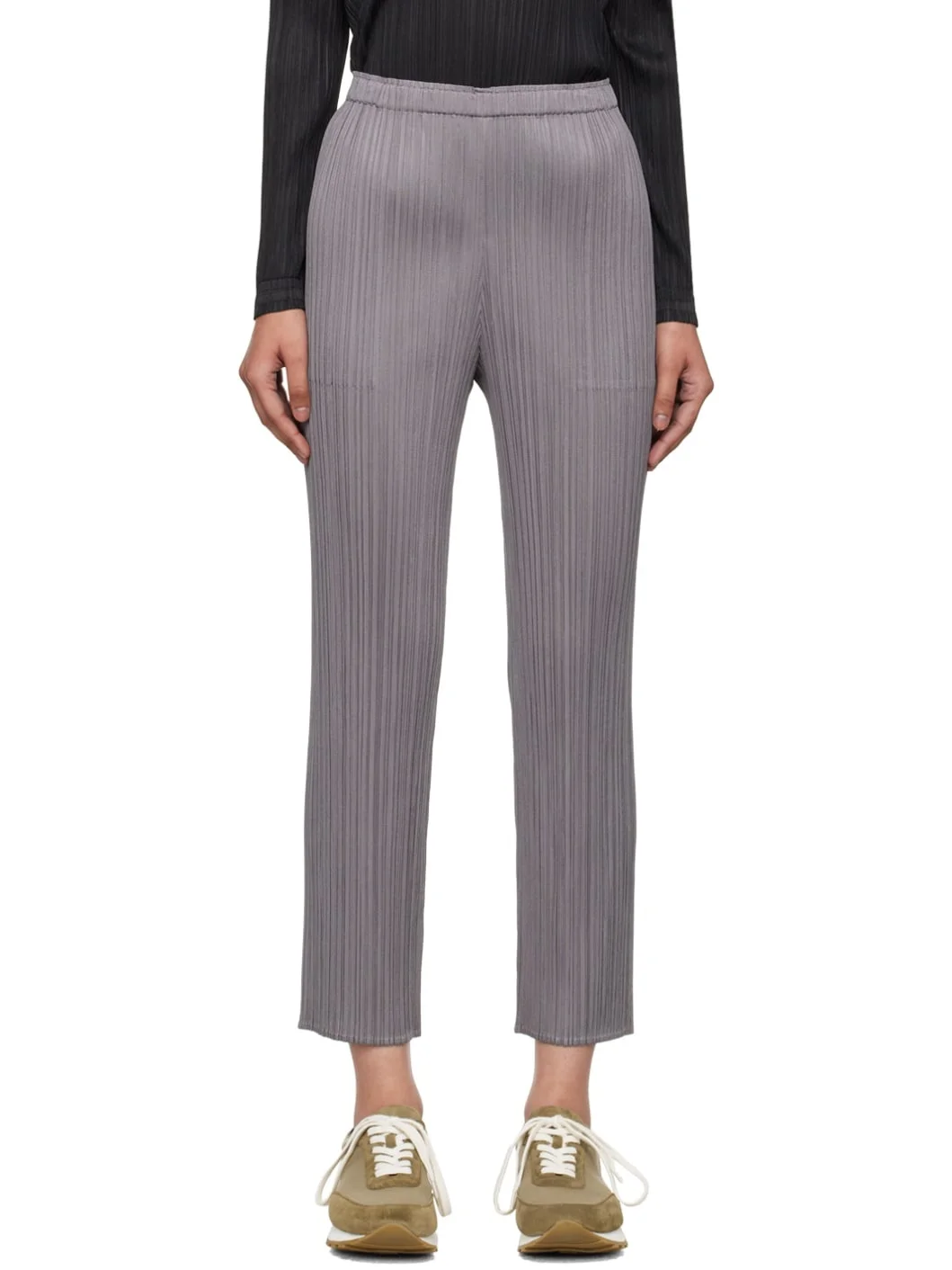 Gray Pleated Trousers - 1