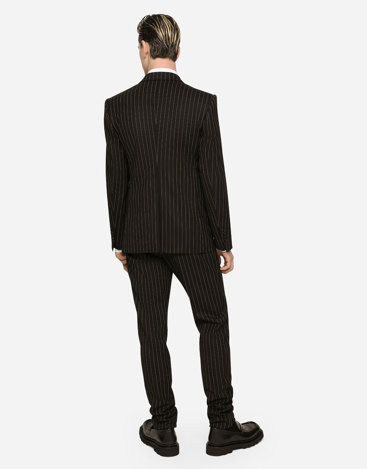 Double-breasted pinstripe stretch wool Sicilia-fit suit - 3