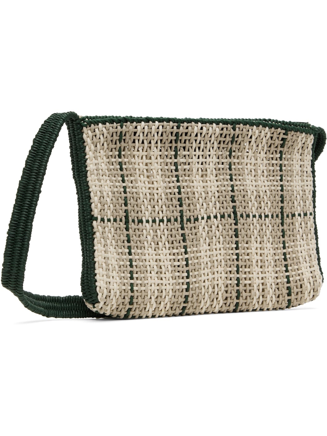 Gray & Green Checked Market Bag - 3