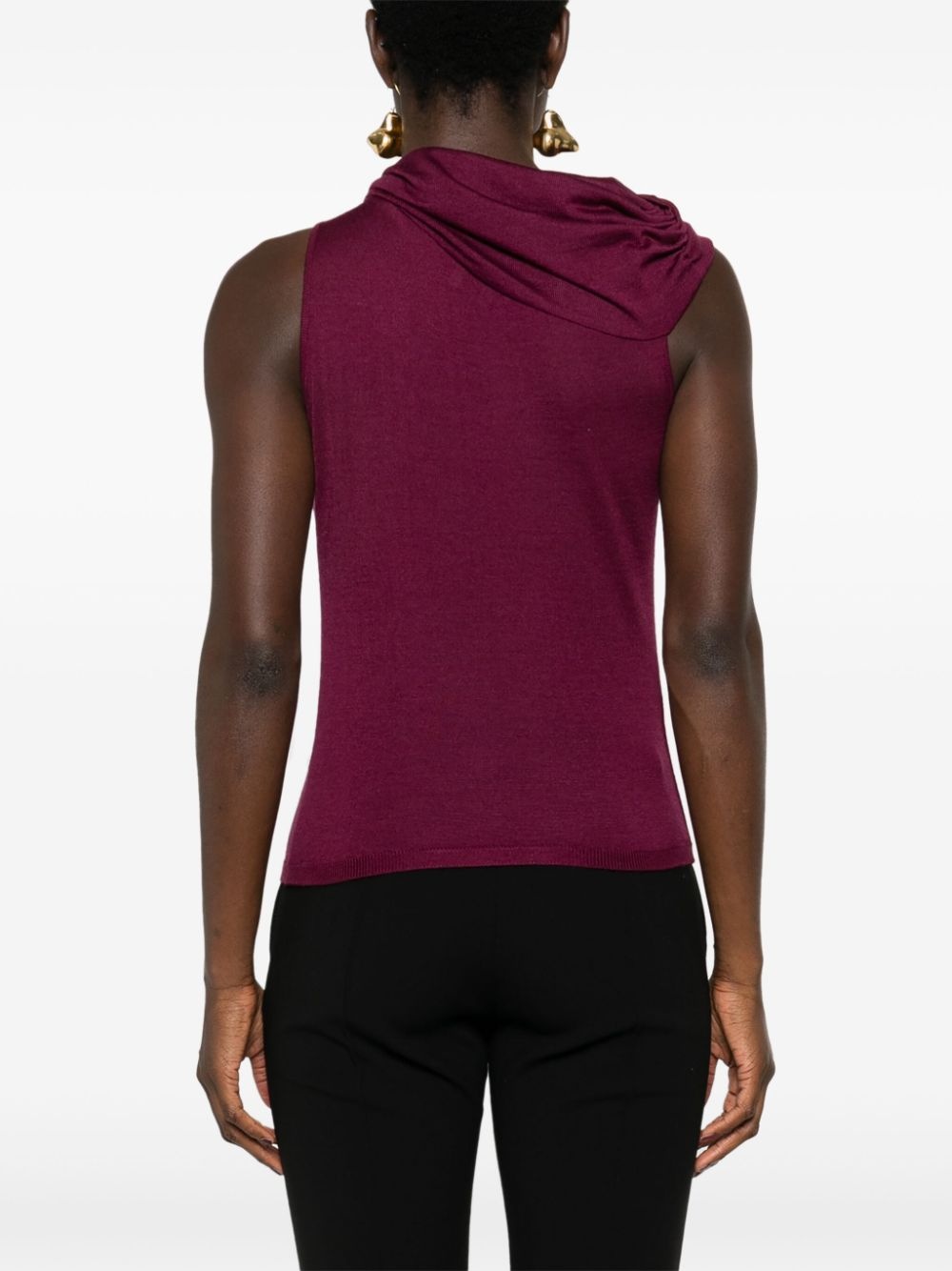 ruched-detail sleeveless top - 4