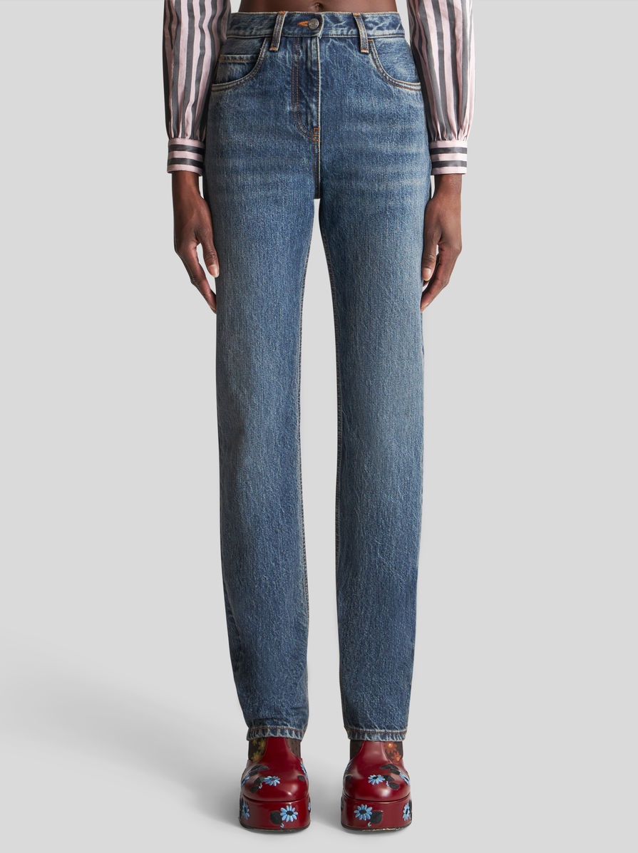 JEANS WITH PLACED EMBROIDERY - 2