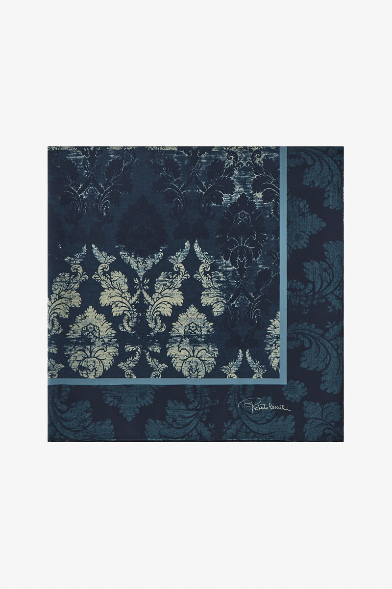 Roberto Cavalli Silk Scarf with Brocade Print outlook