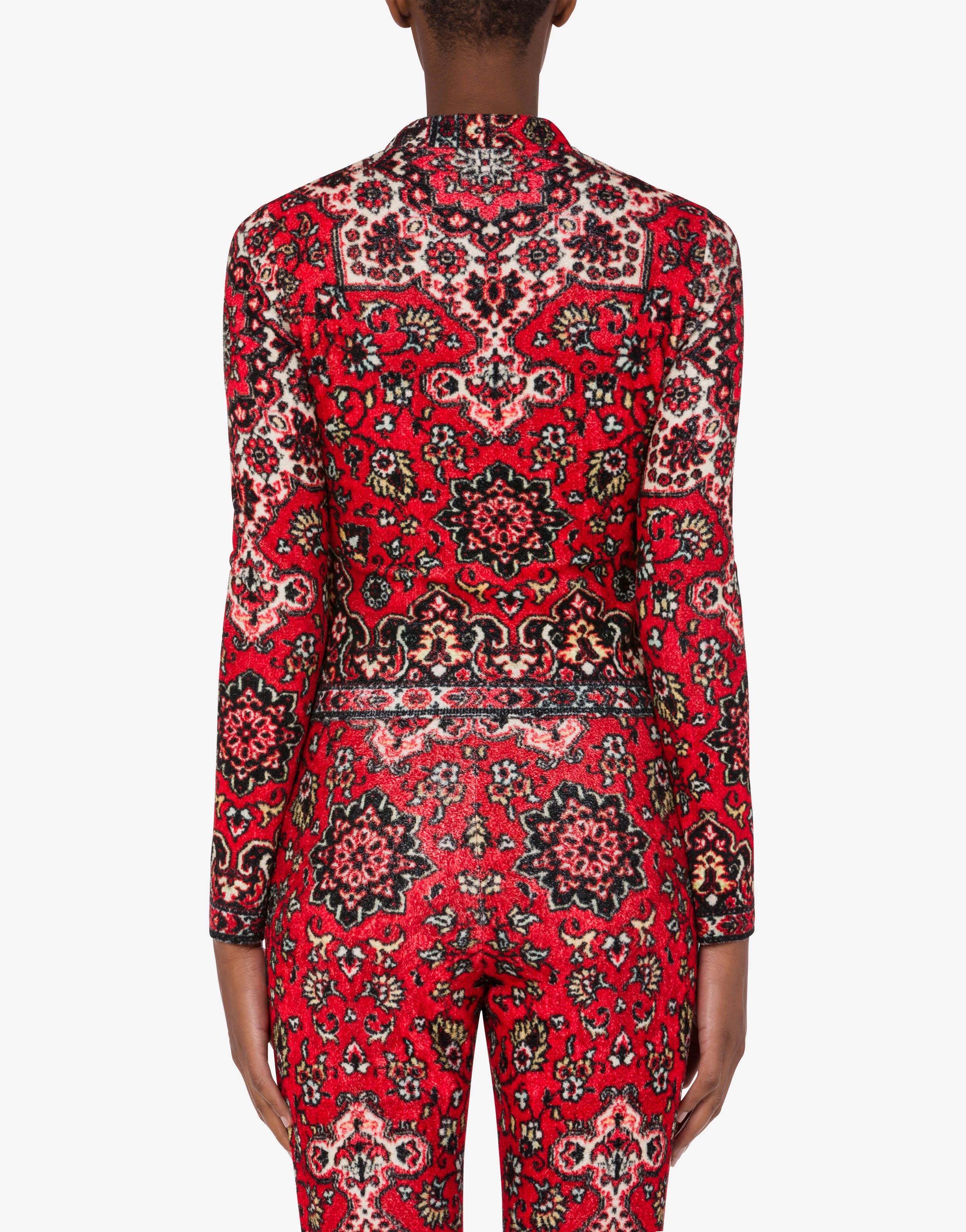 RUG PRINT STRETCH VELVET PULLOVER - 3