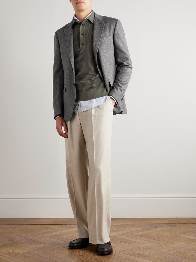 Canali Impeccabile Double-Breasted Wool Suit Jacket Gray outlook