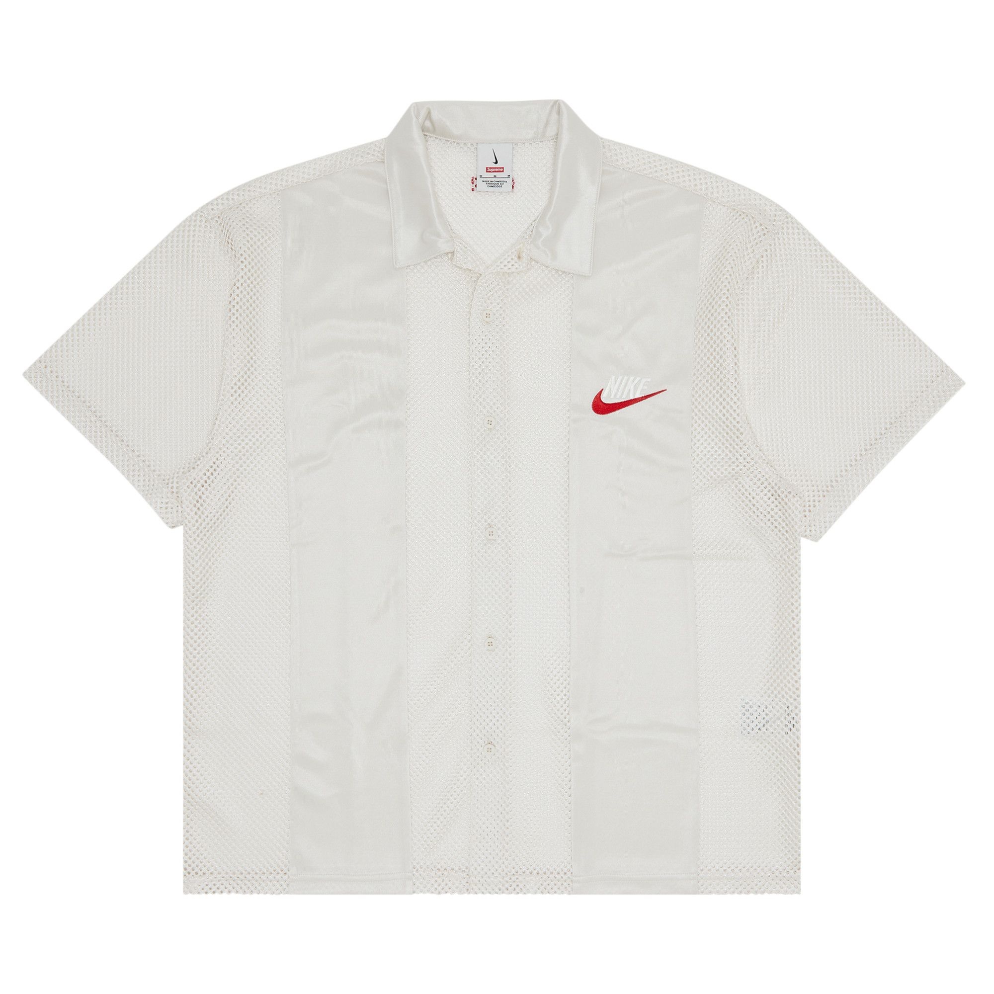 Supreme x Nike Mesh Short-Sleeve Shirt 'White' - 1