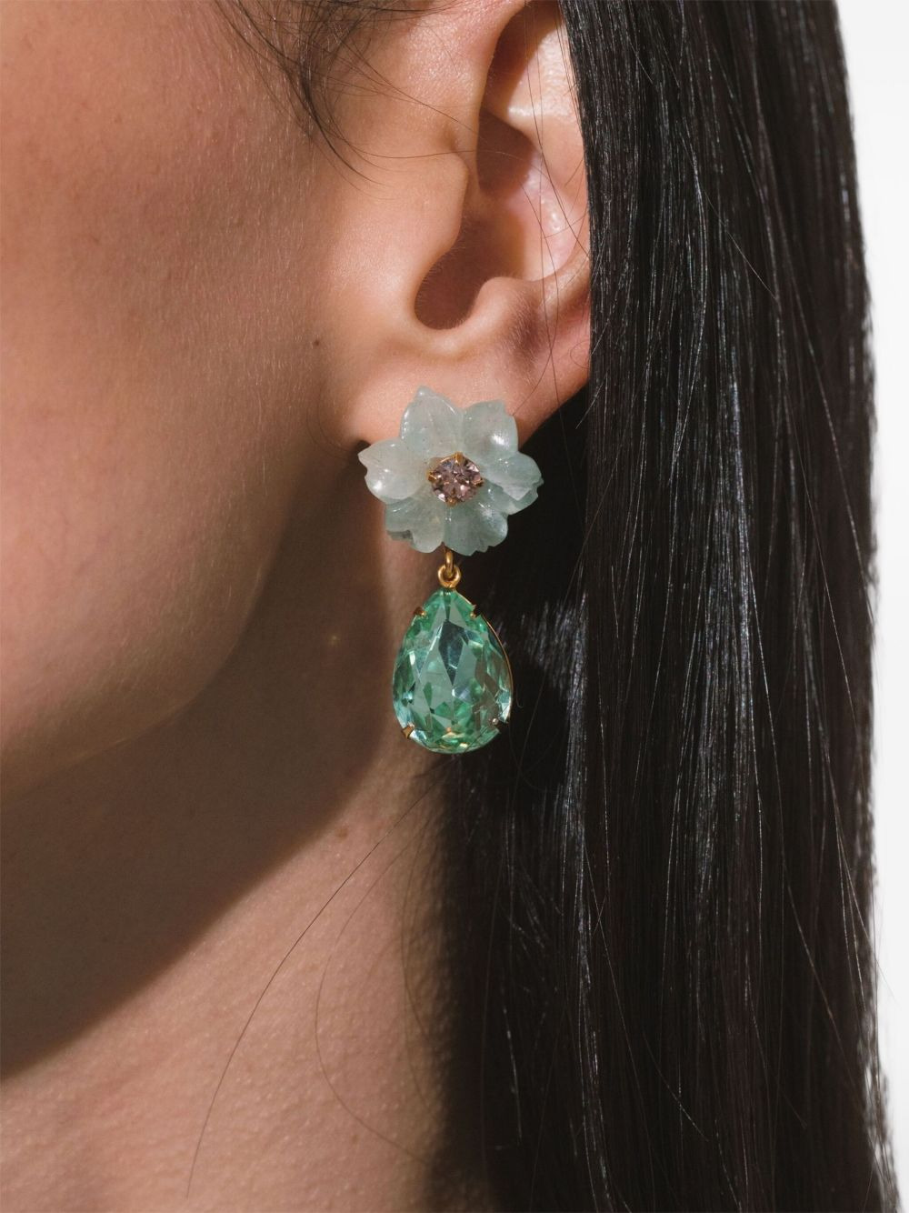Juna flower-drop earrings - 2