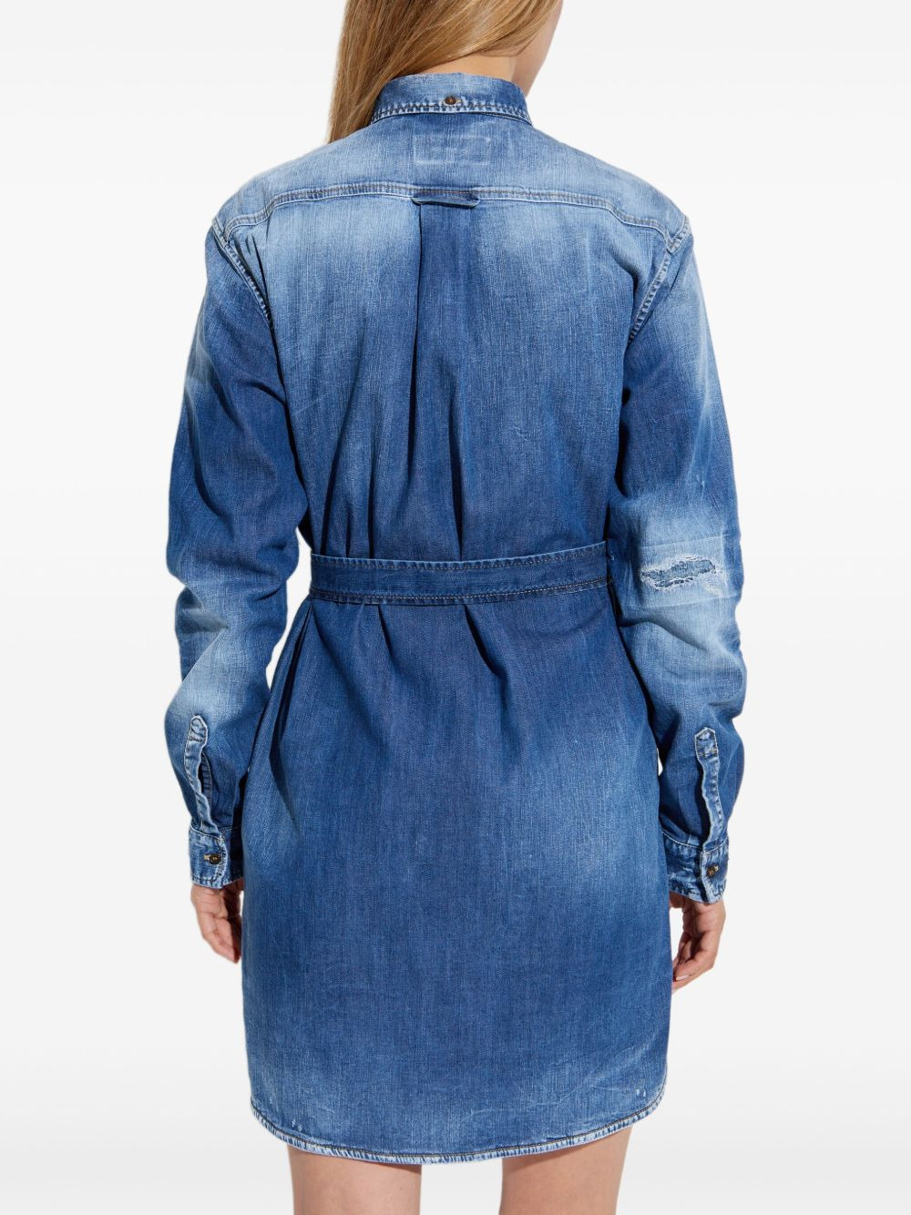 button-fastening denim mini dress - 4