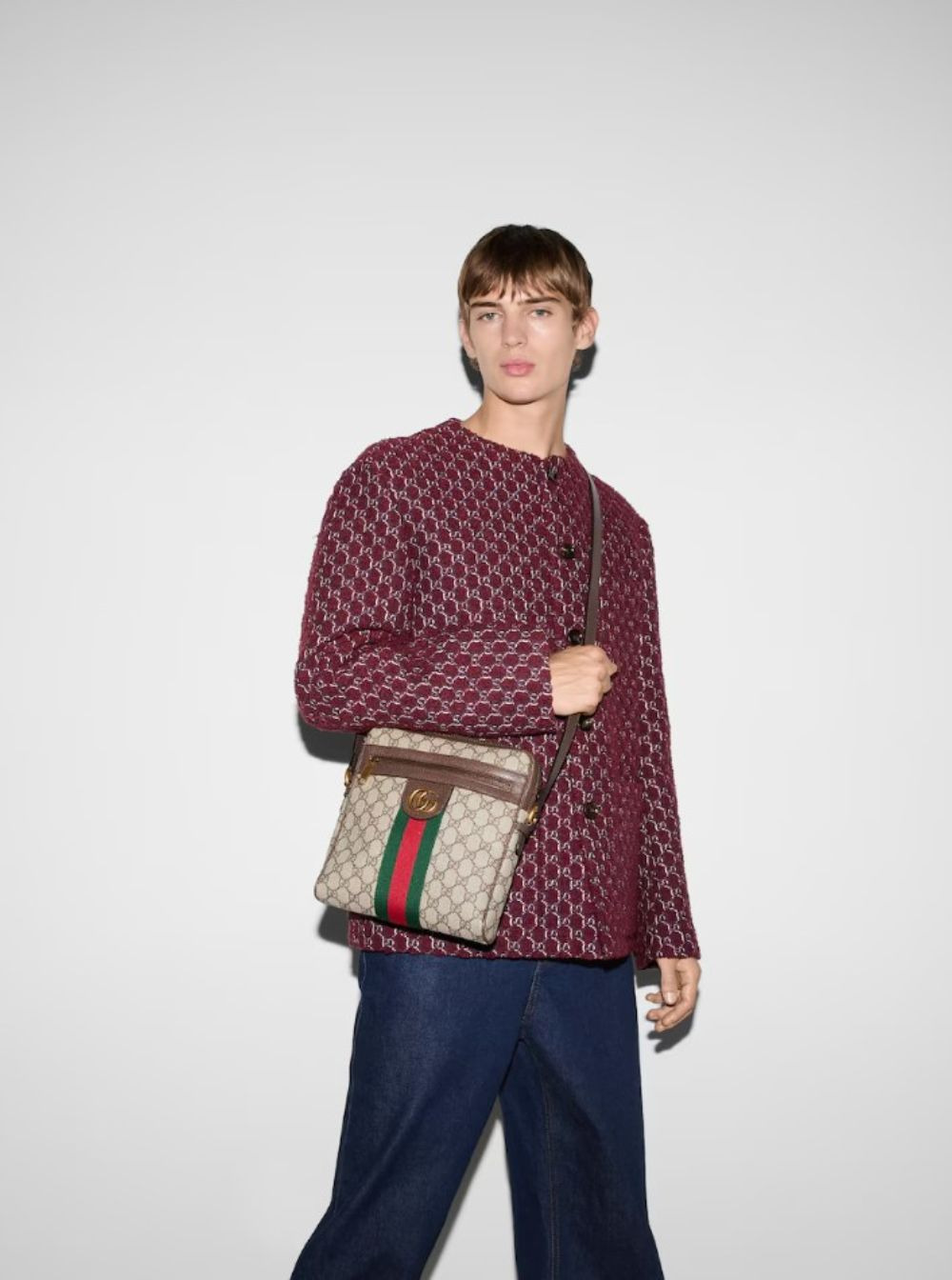 Gucci Men Gucci Man's Ophidia Messenger  Gg Supreme Fabric Crossbody Bag - 5