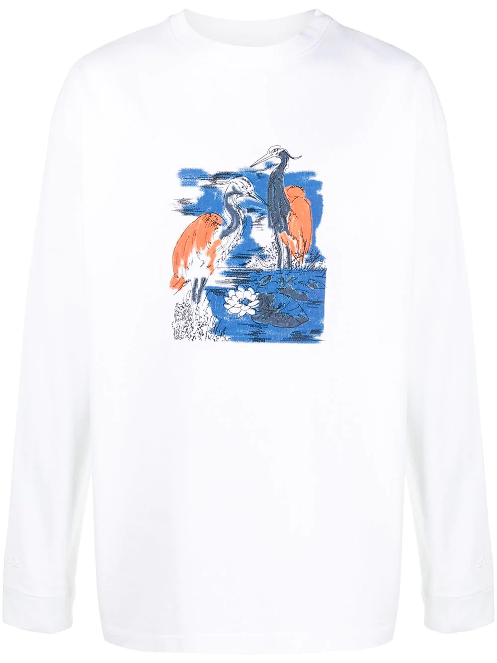 Heron-print crew neck sweatshirt - 1