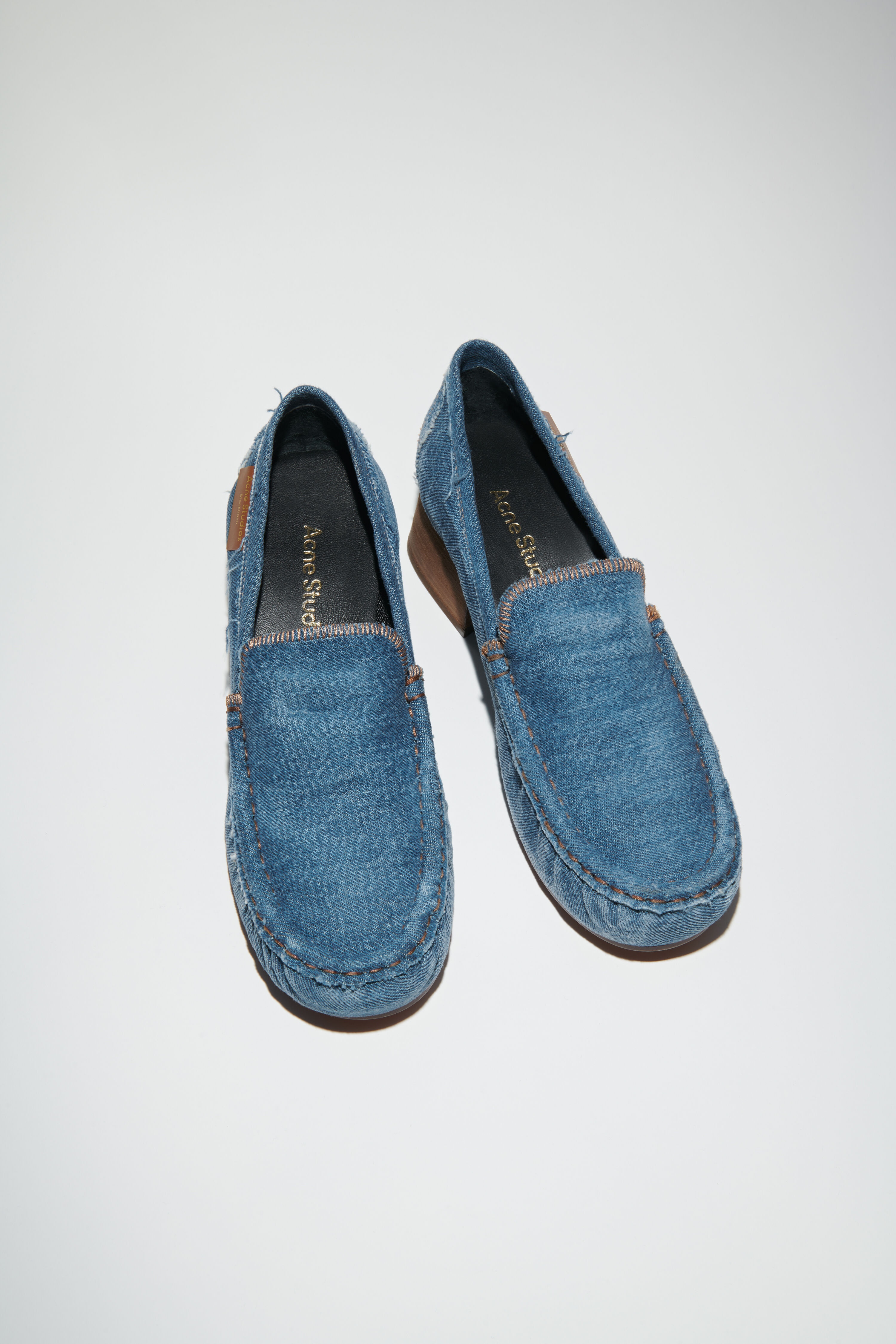 Heeled denim loafers - Blue - 3