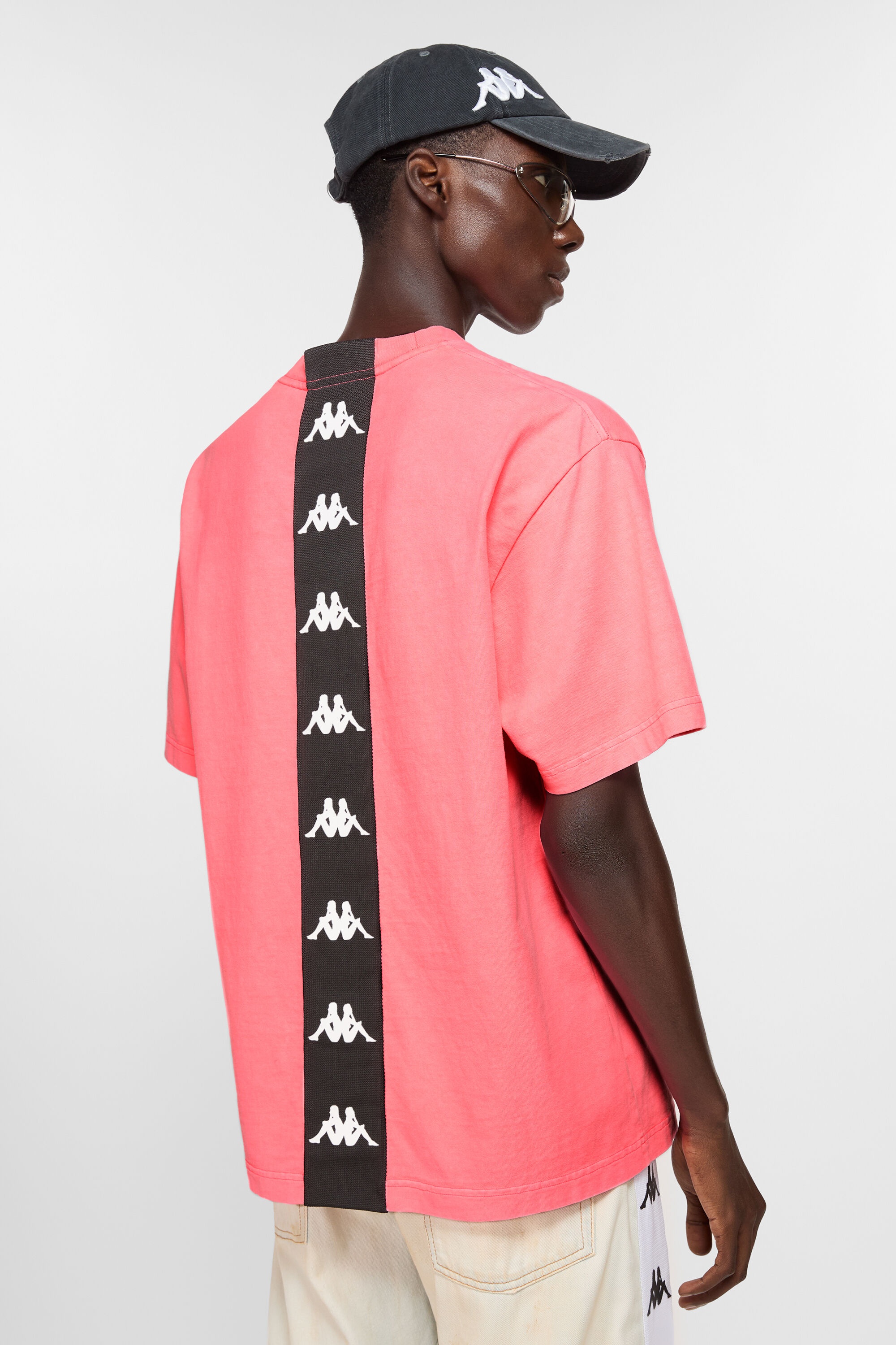 Short sleeve logo t-shirt - Acne Studios x Kappa - Neon Pink - 3