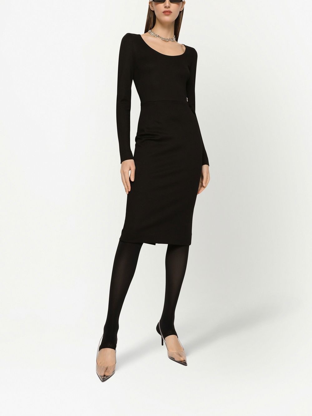 logo plaque-detail midi dress - 2
