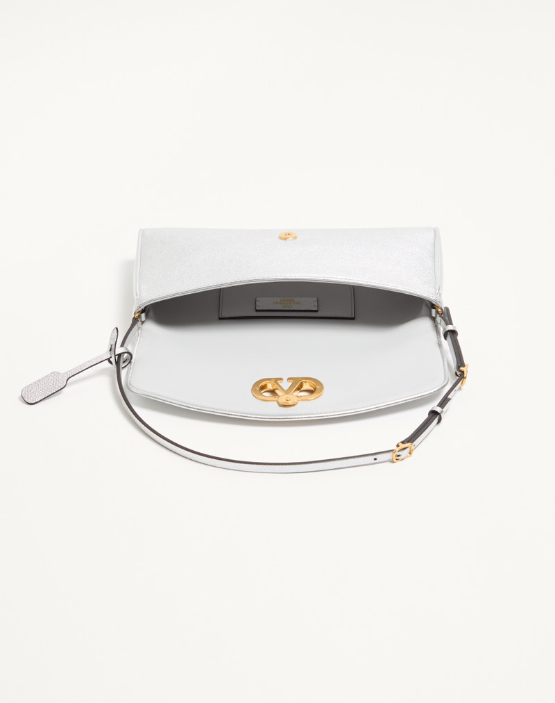 Valentino VALENTINO GARAVANI DEVAIN SMALL SHOULDER BAG IN LAMINATED NAPPA LEATHER outlook