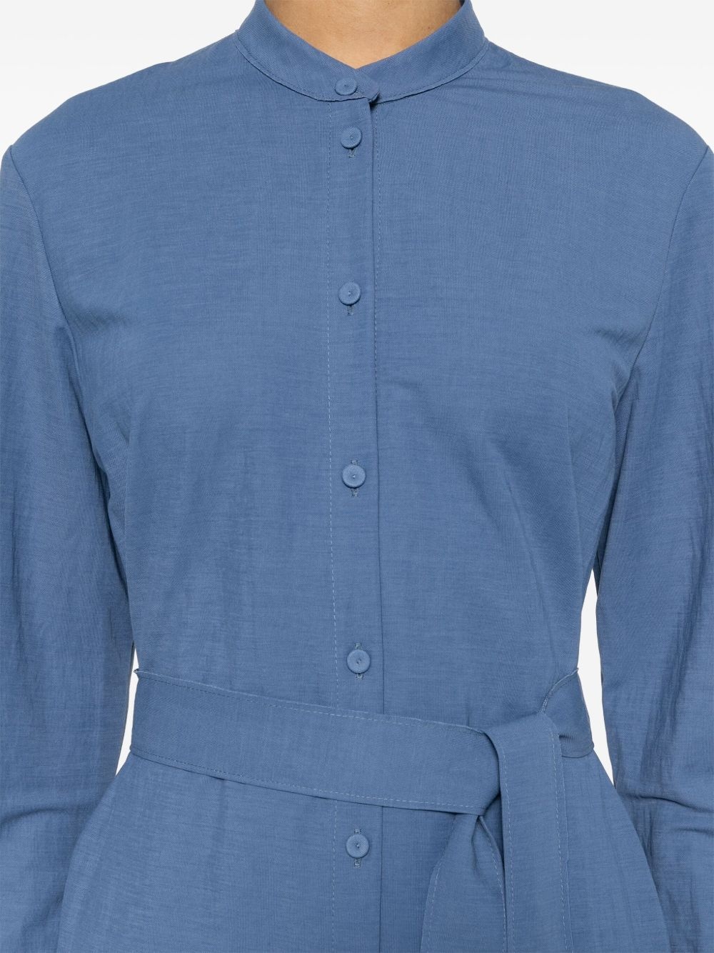 belted shirt midi dress - 5