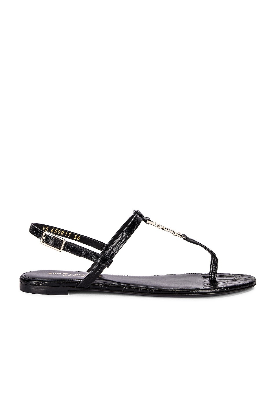 Cassandra Embossed Croc Flat Sandals - 2