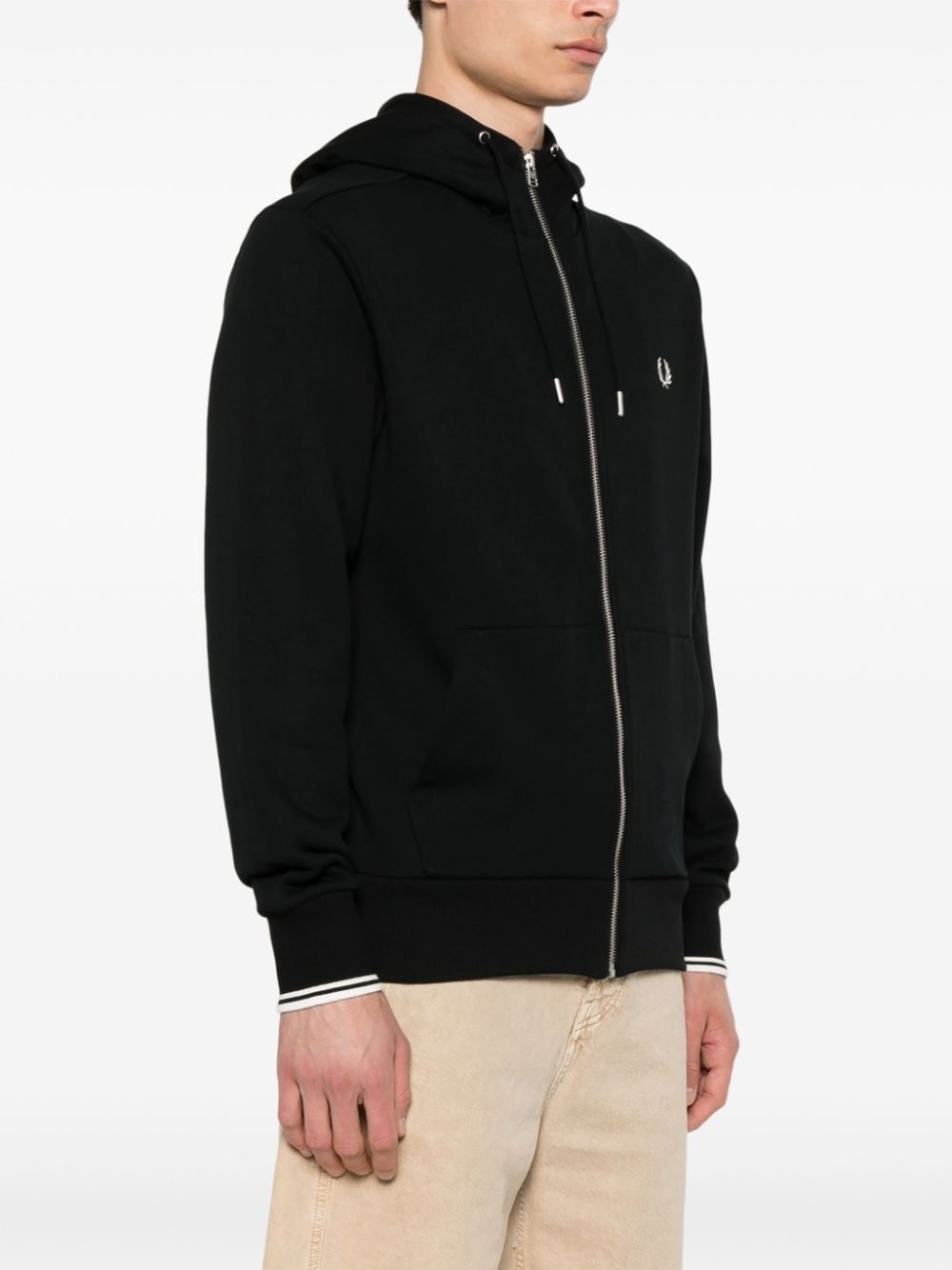 embroidered-logo zip-up jacket - 3