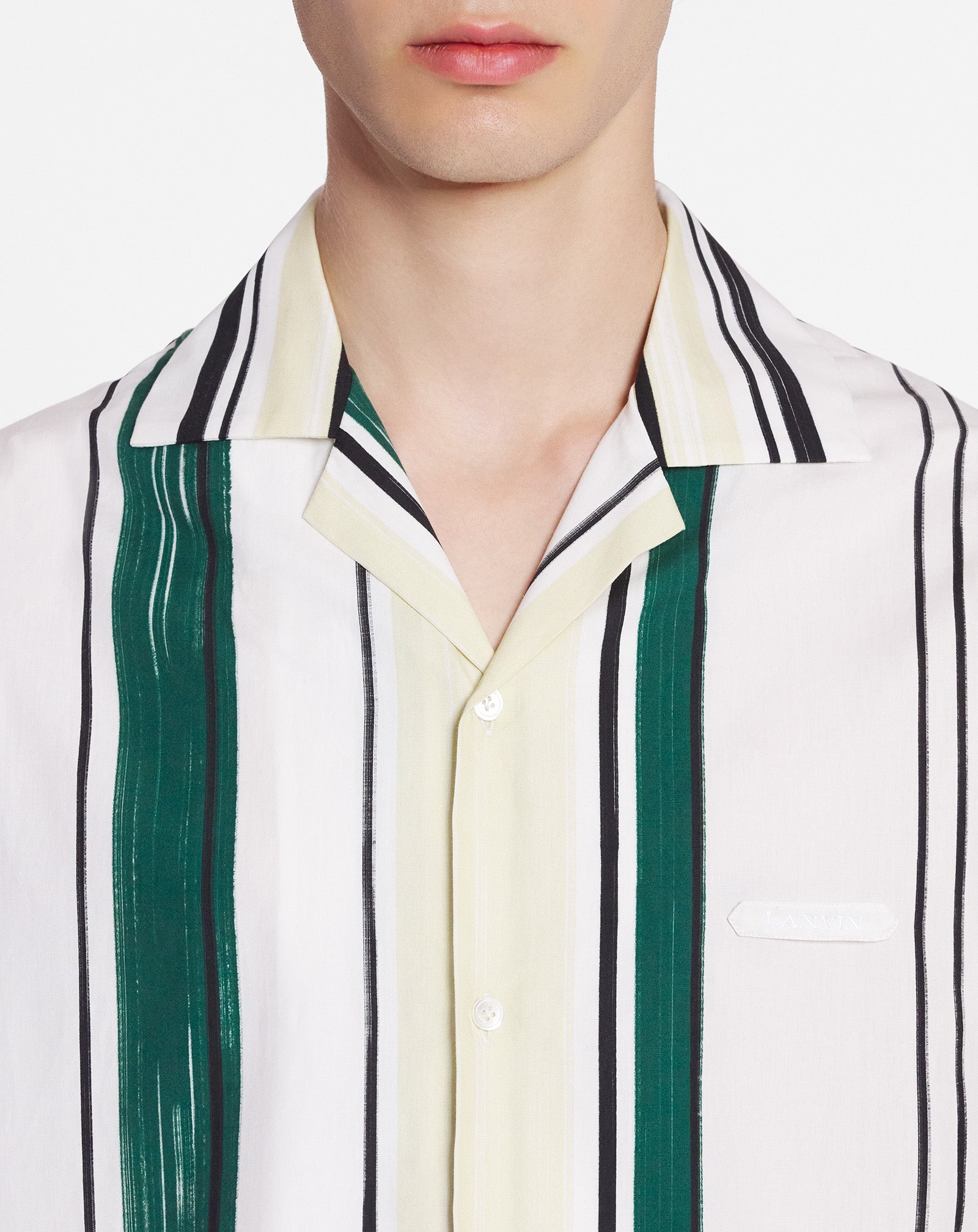 BOWLING SHIRT WITH PRINTED STRIPES - 5