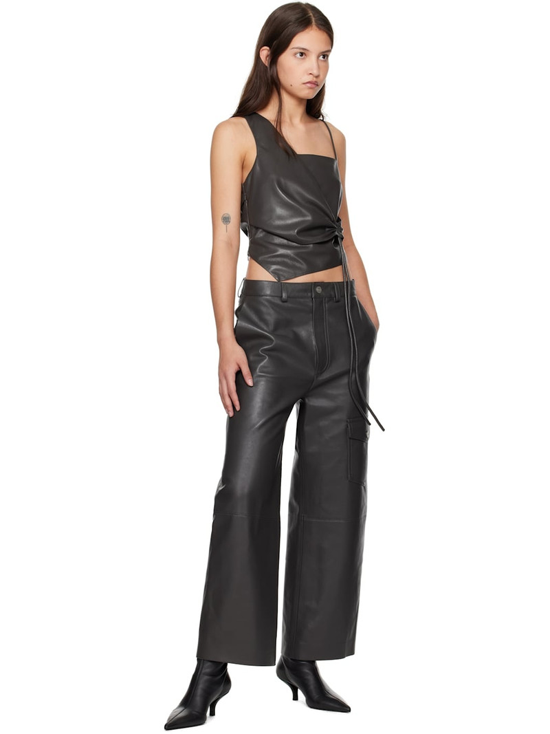 Nanushka Green Abrah Regenerated Leather Pants outlook