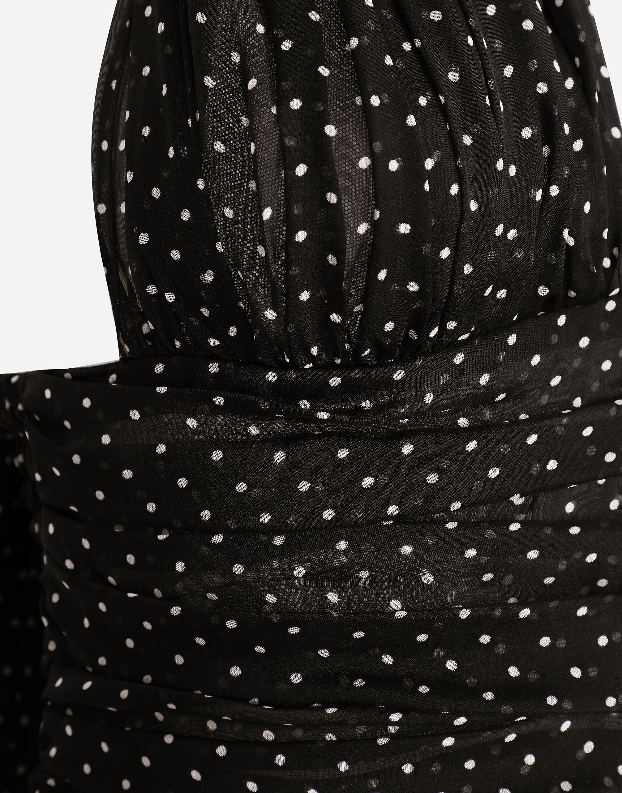 Chiffon top with polka-dot print and scarf detail - 10