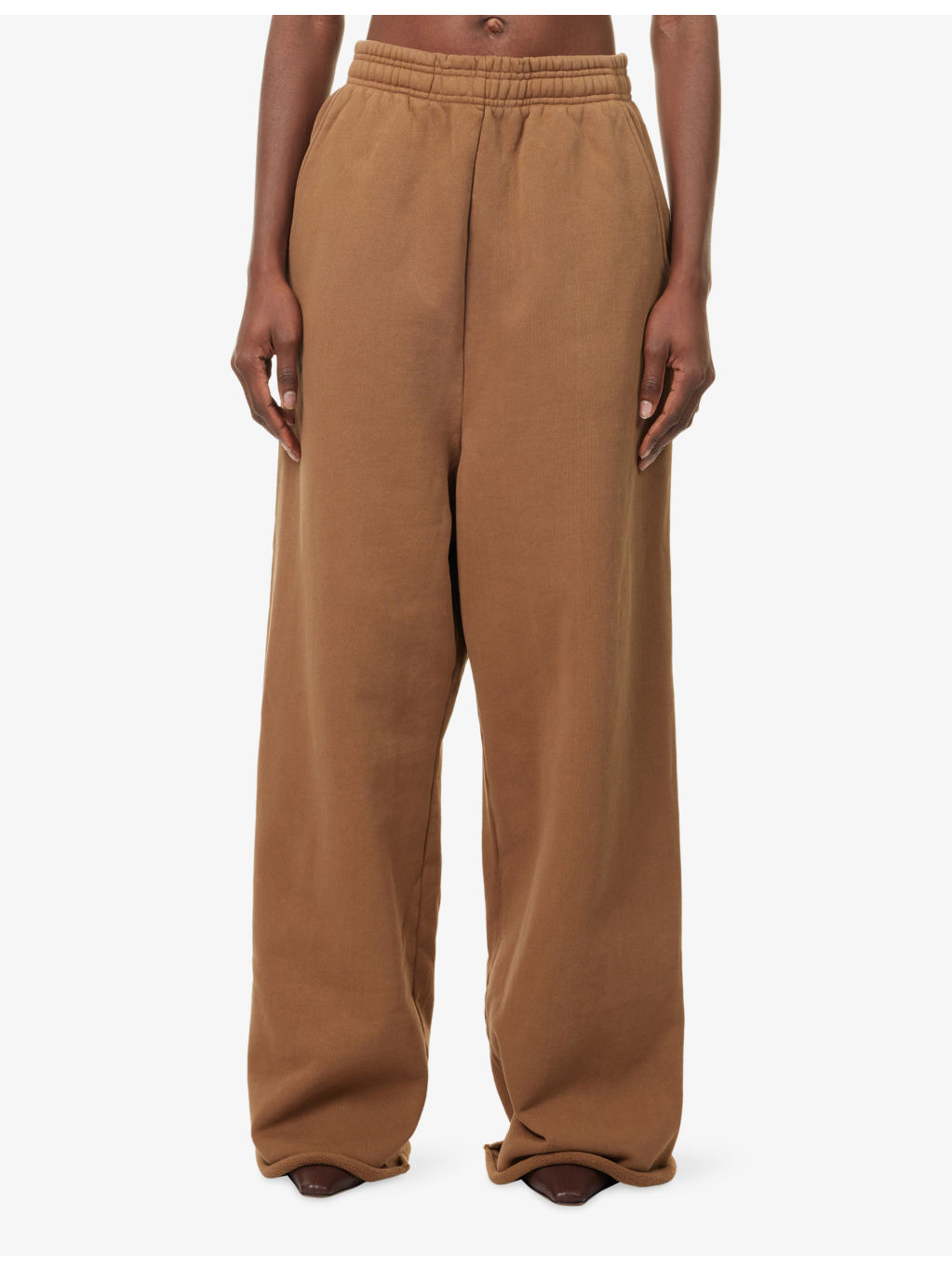 Full Wide-Leg Cotton-Jersey Jogging Bottoms - 3