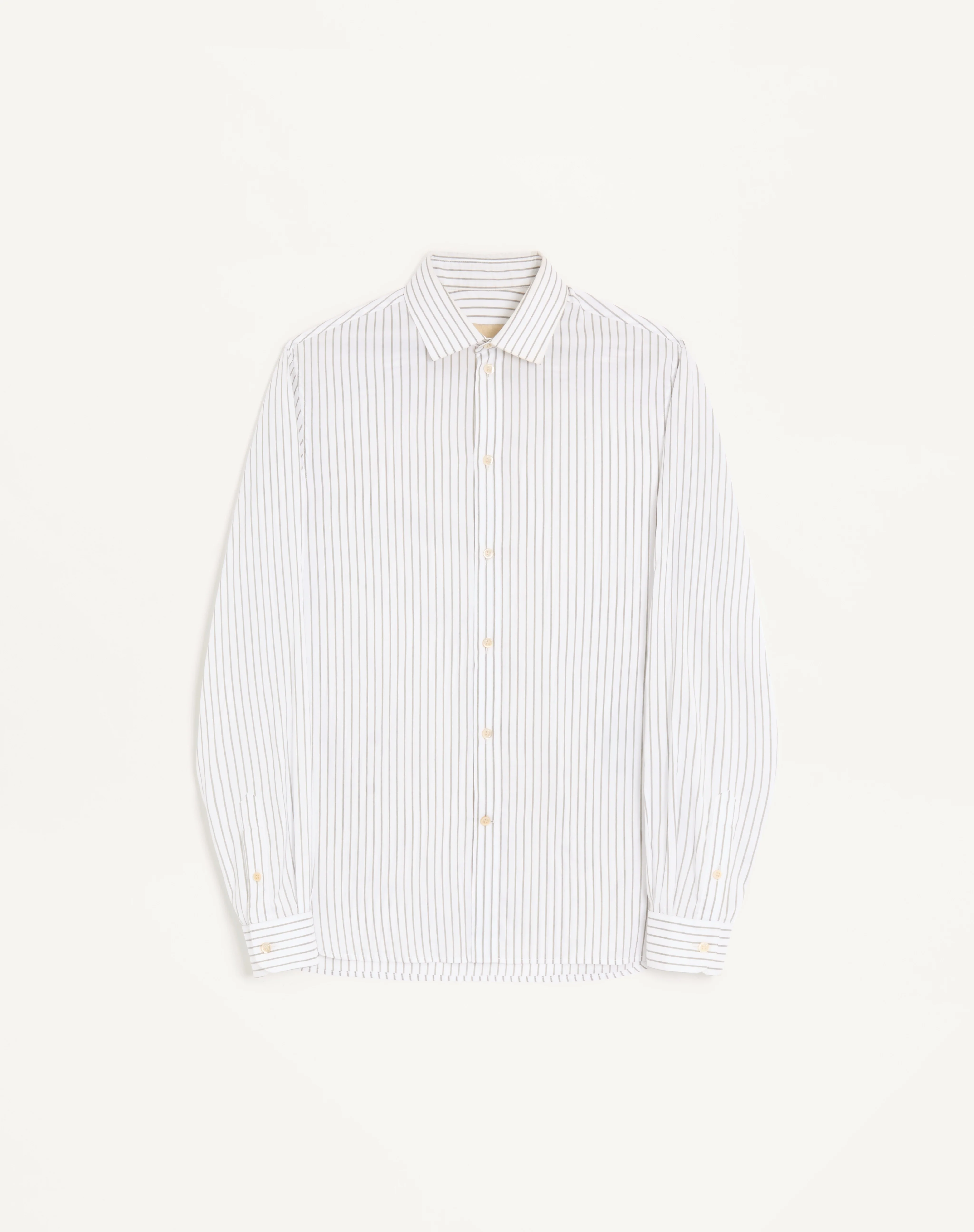 VALENTINO LONG-SLEEVED STRIPED COTTON AND SILK SHIRT - 1