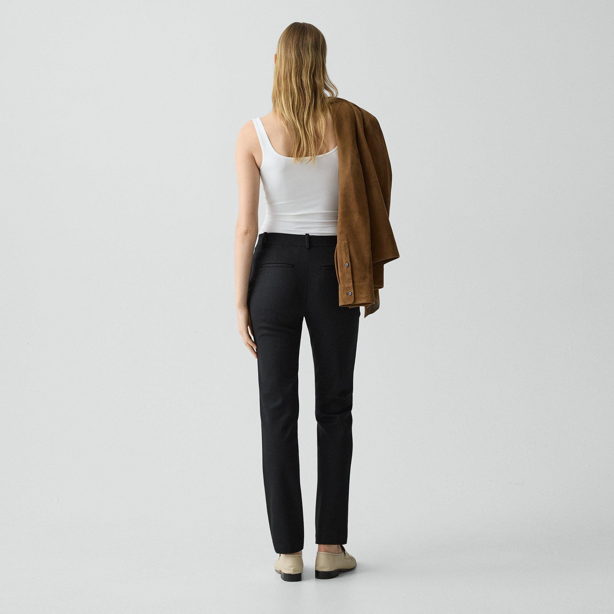 Slim Leg Pant in Wool-Blend Knit - 4