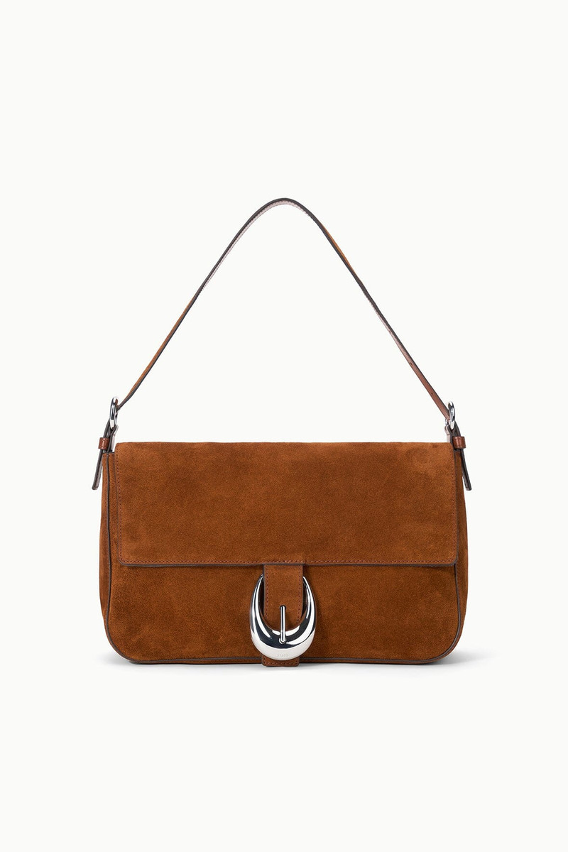 STAUD HARLOW MEDIUM BAG TABAC SUEDE 1