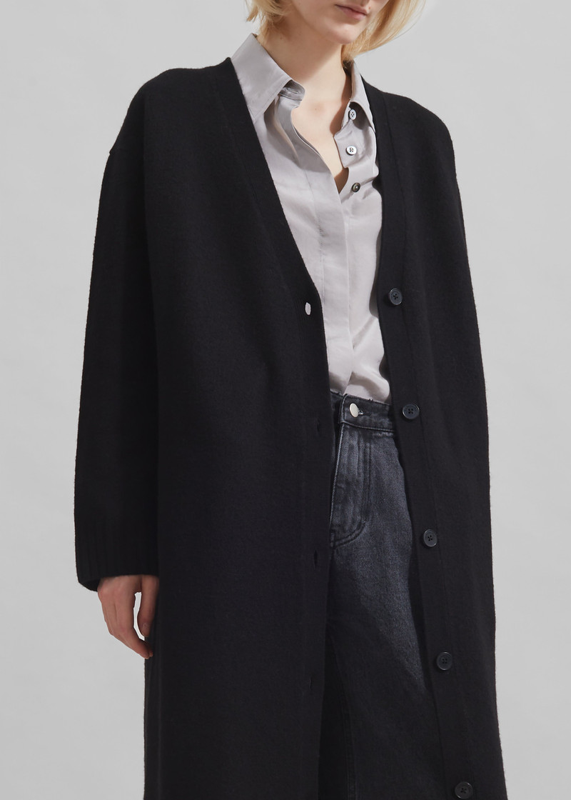 Emi Long Knit Cardigan - Black 4