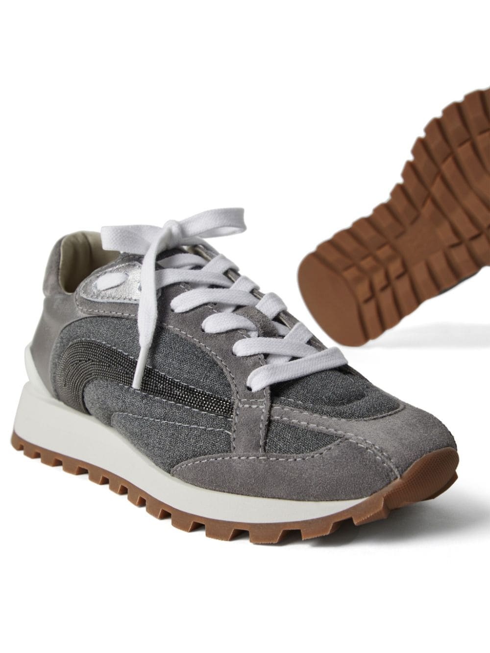 Monili-embellished sneakers - 4