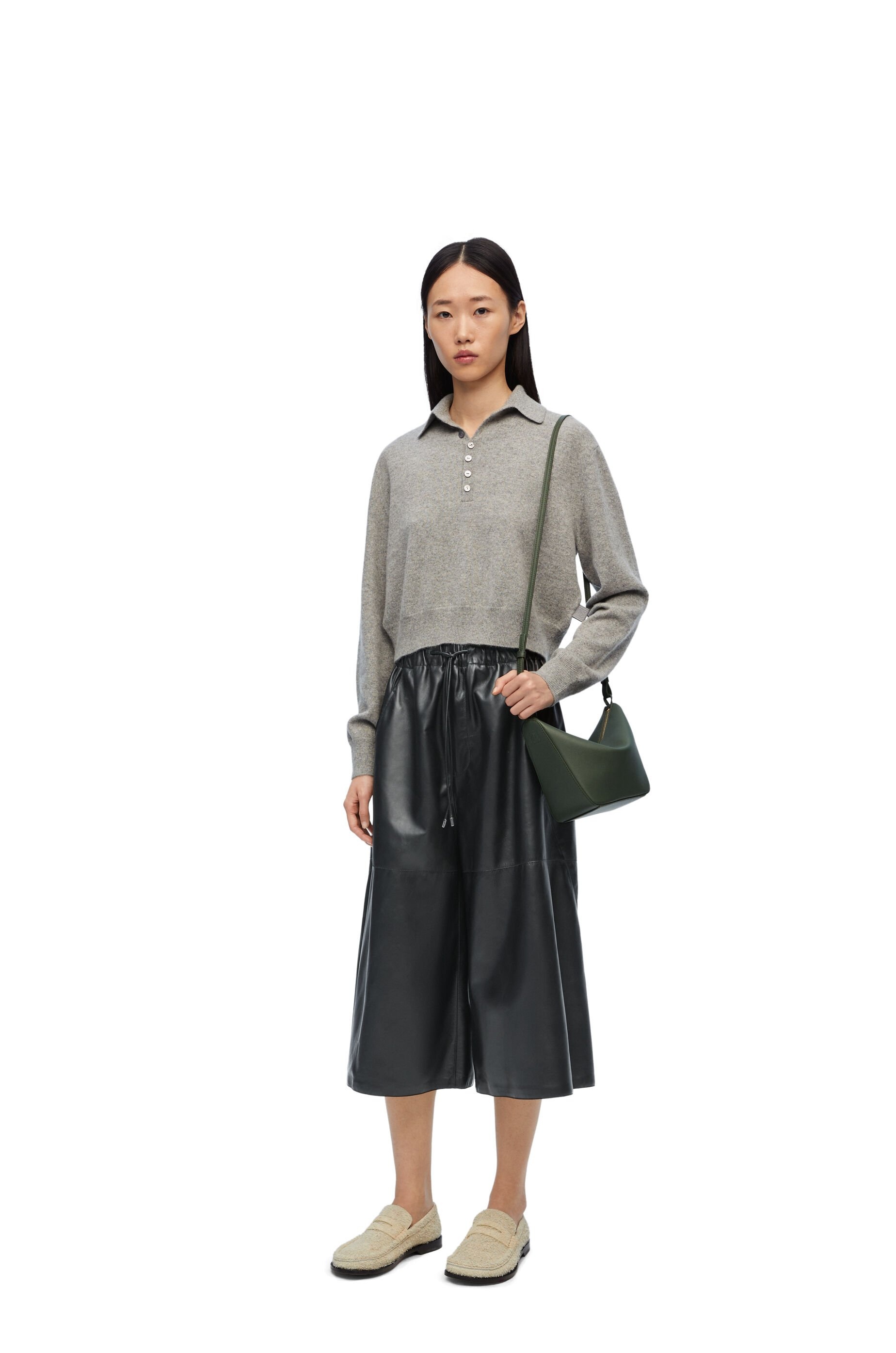 Cropped trousers in nappa lambskin - 2